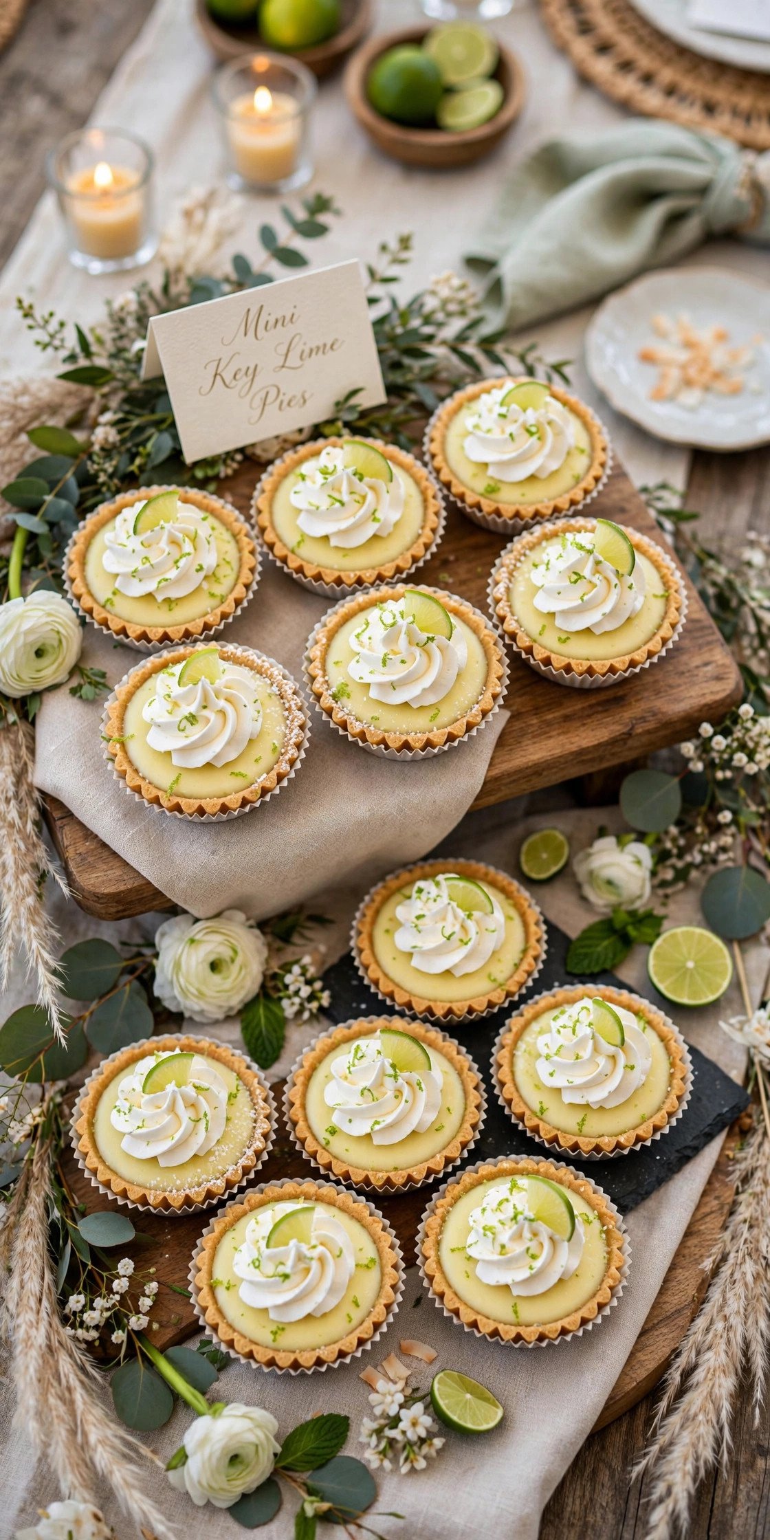 Mini key lime pies for a wedding dessert bar