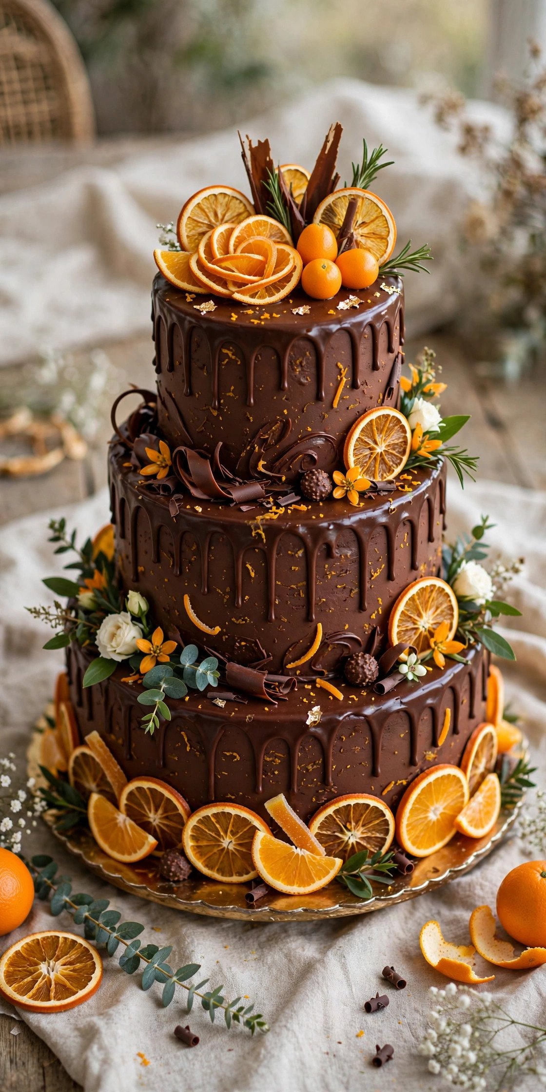 Chocolate orange wedding cake