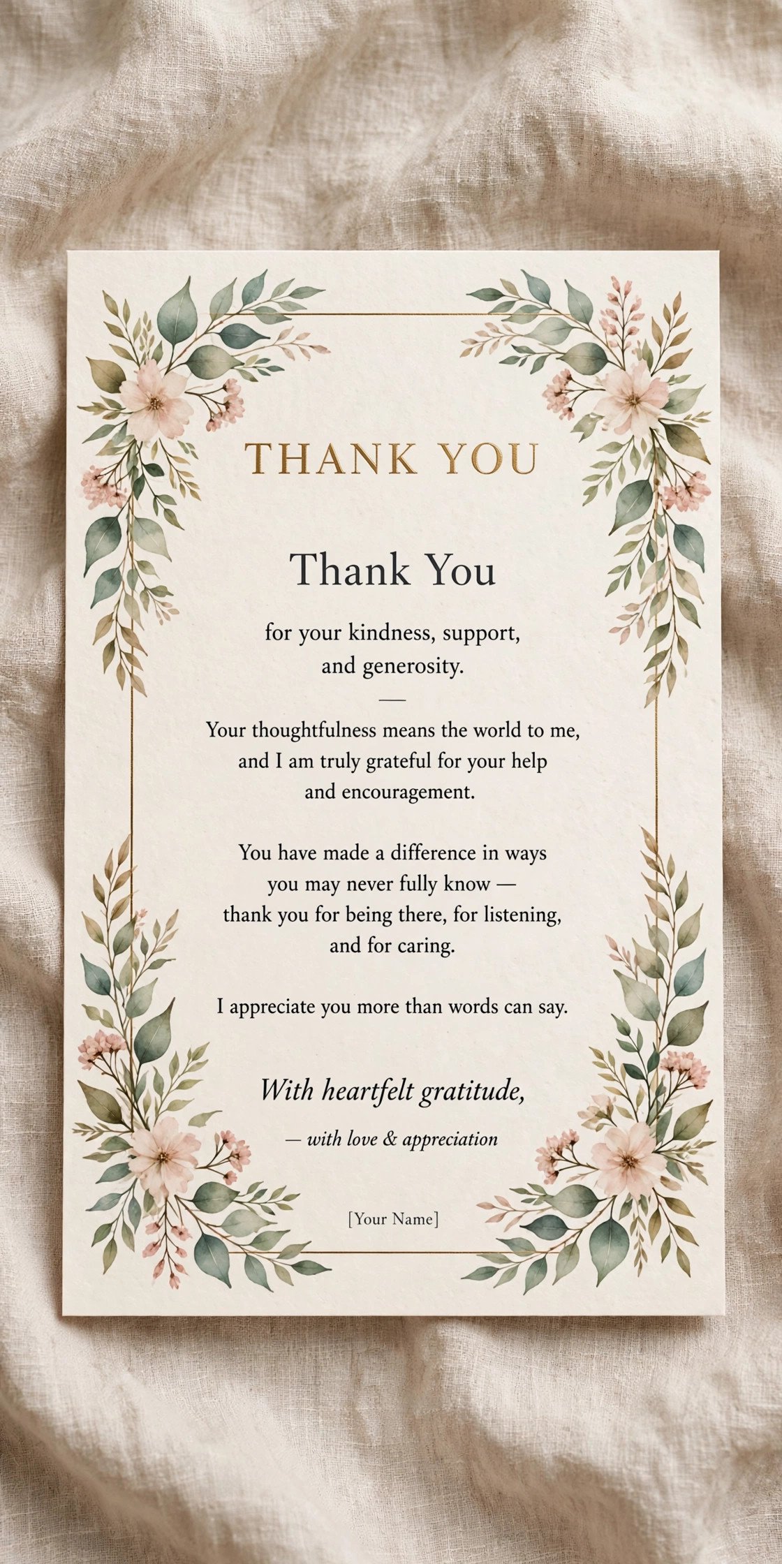 Thank-You Card Wording