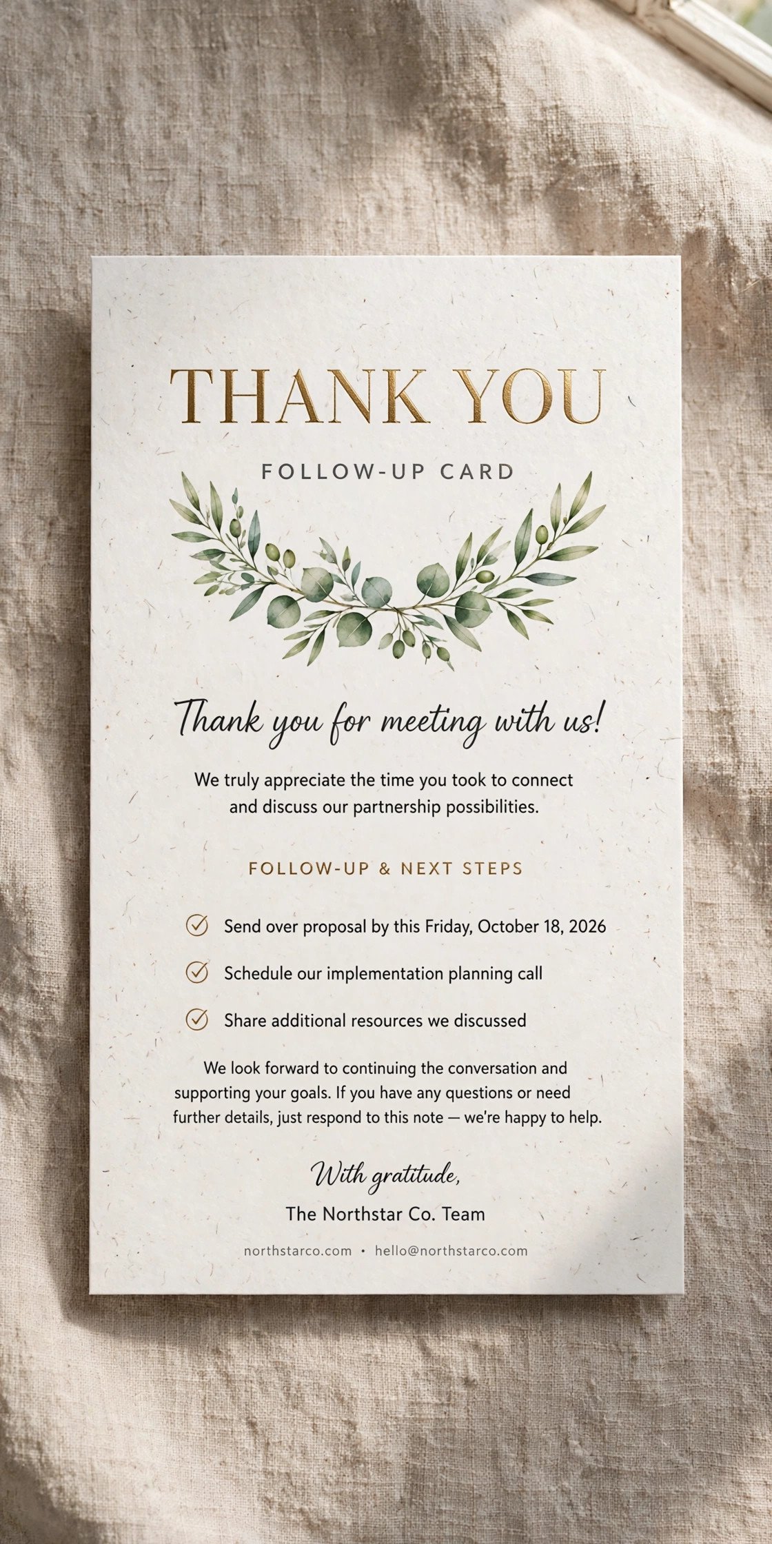 Thank-You Follow-Up Card