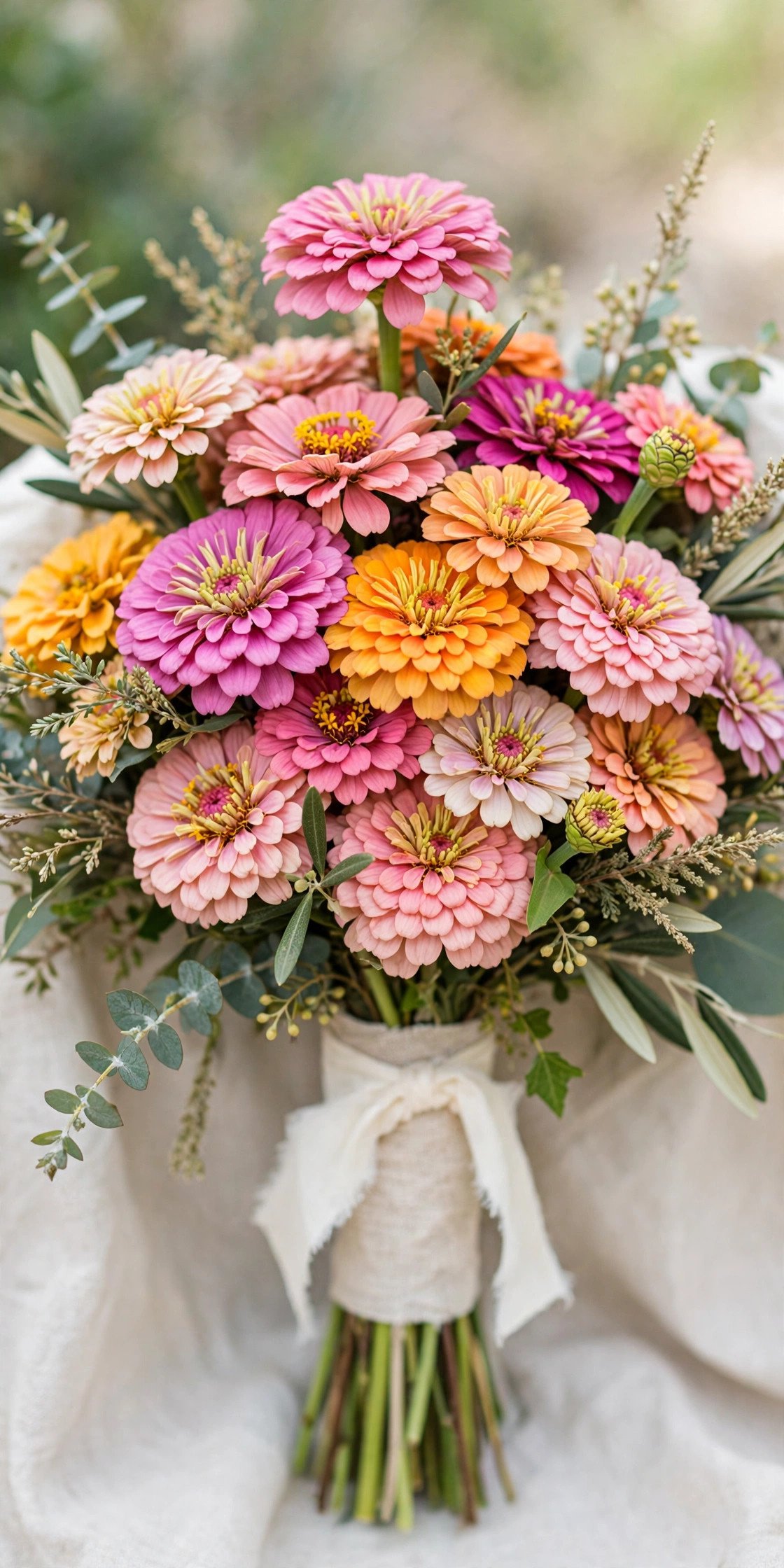Zinnias for bridal bouquet