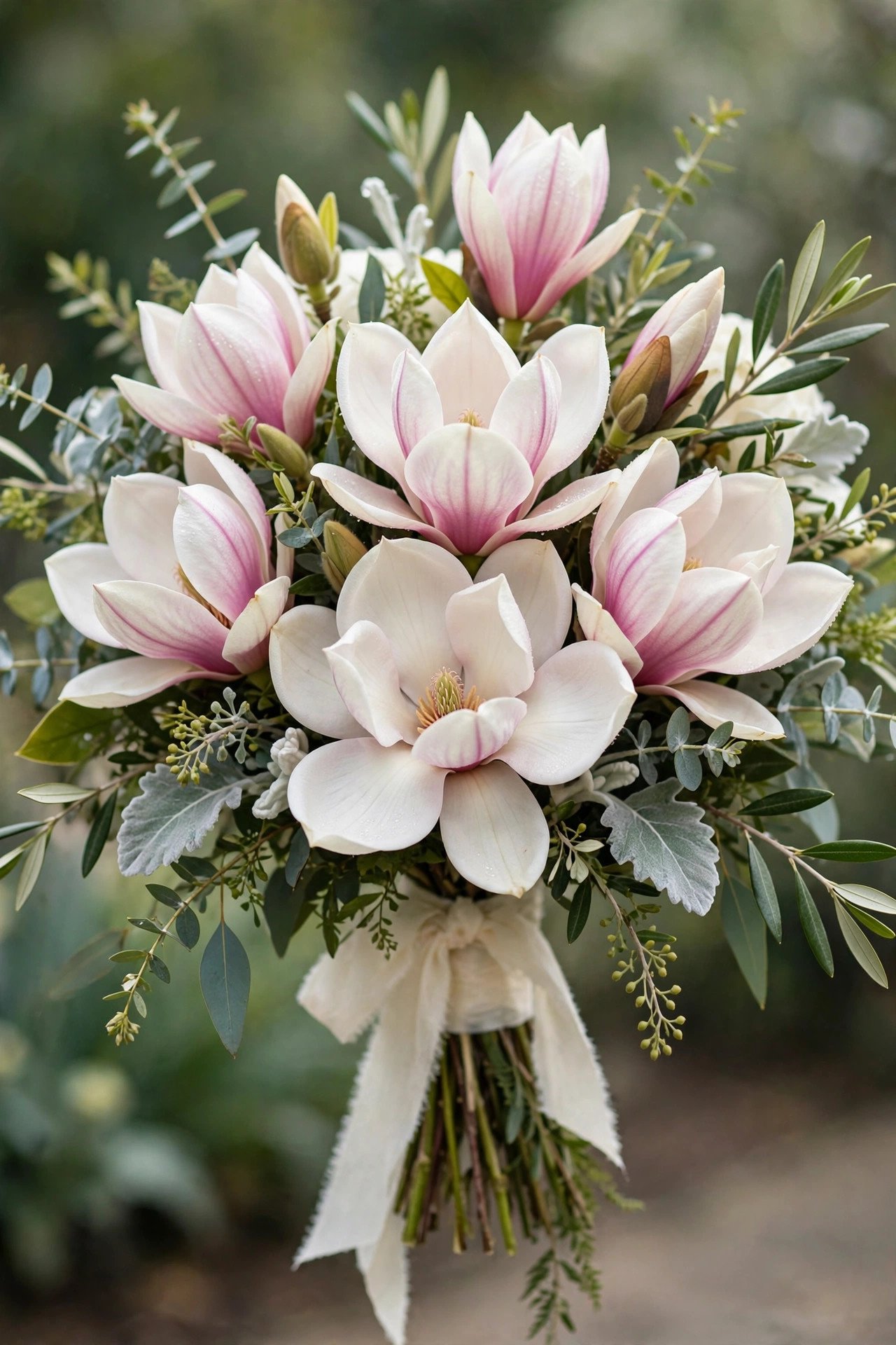 Magnolia blooms for bridal bouquet