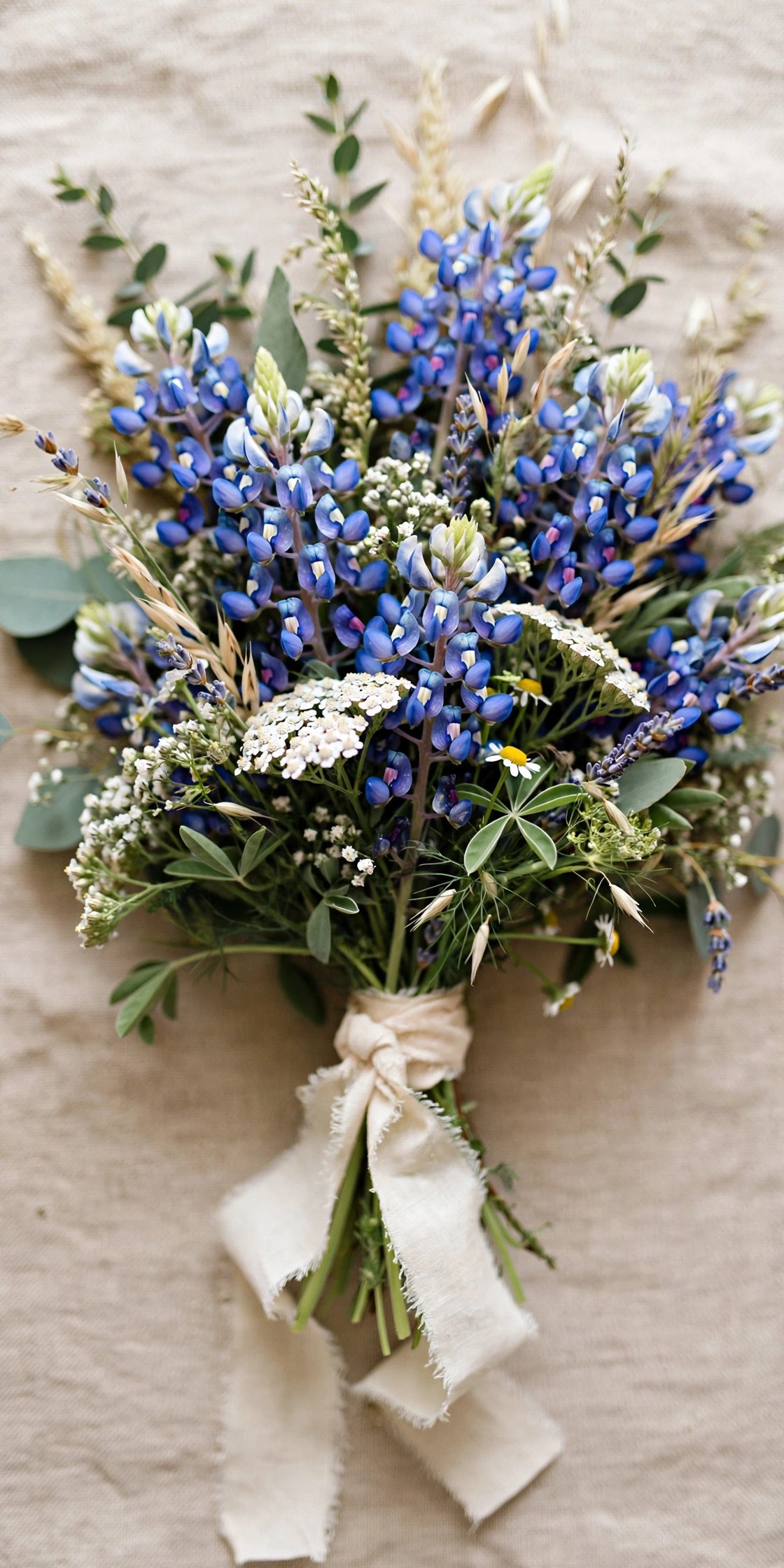 Bluebonnet wildflower wedding bouquet