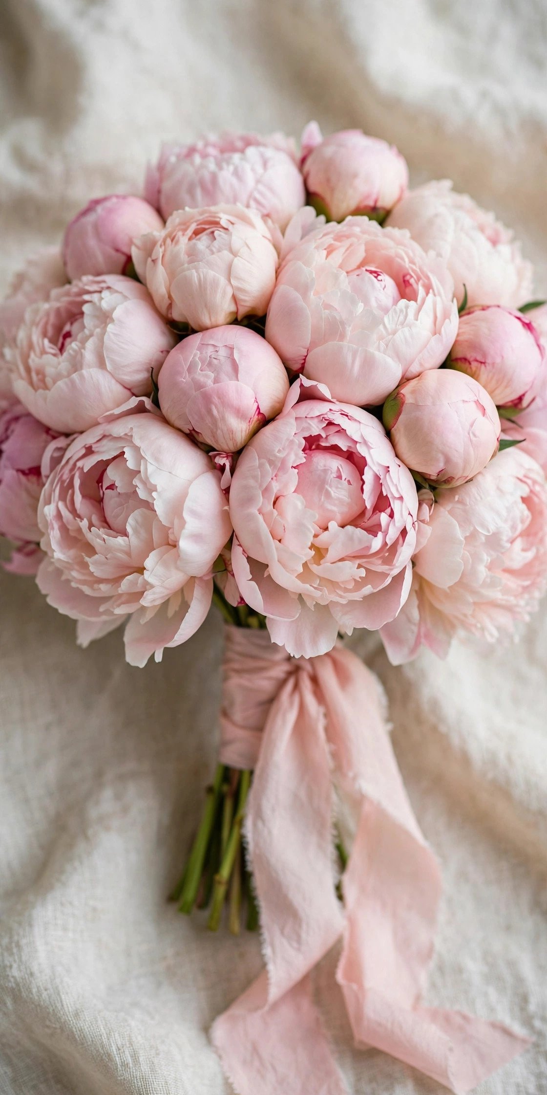Classic all-blush peony wedding bouquet