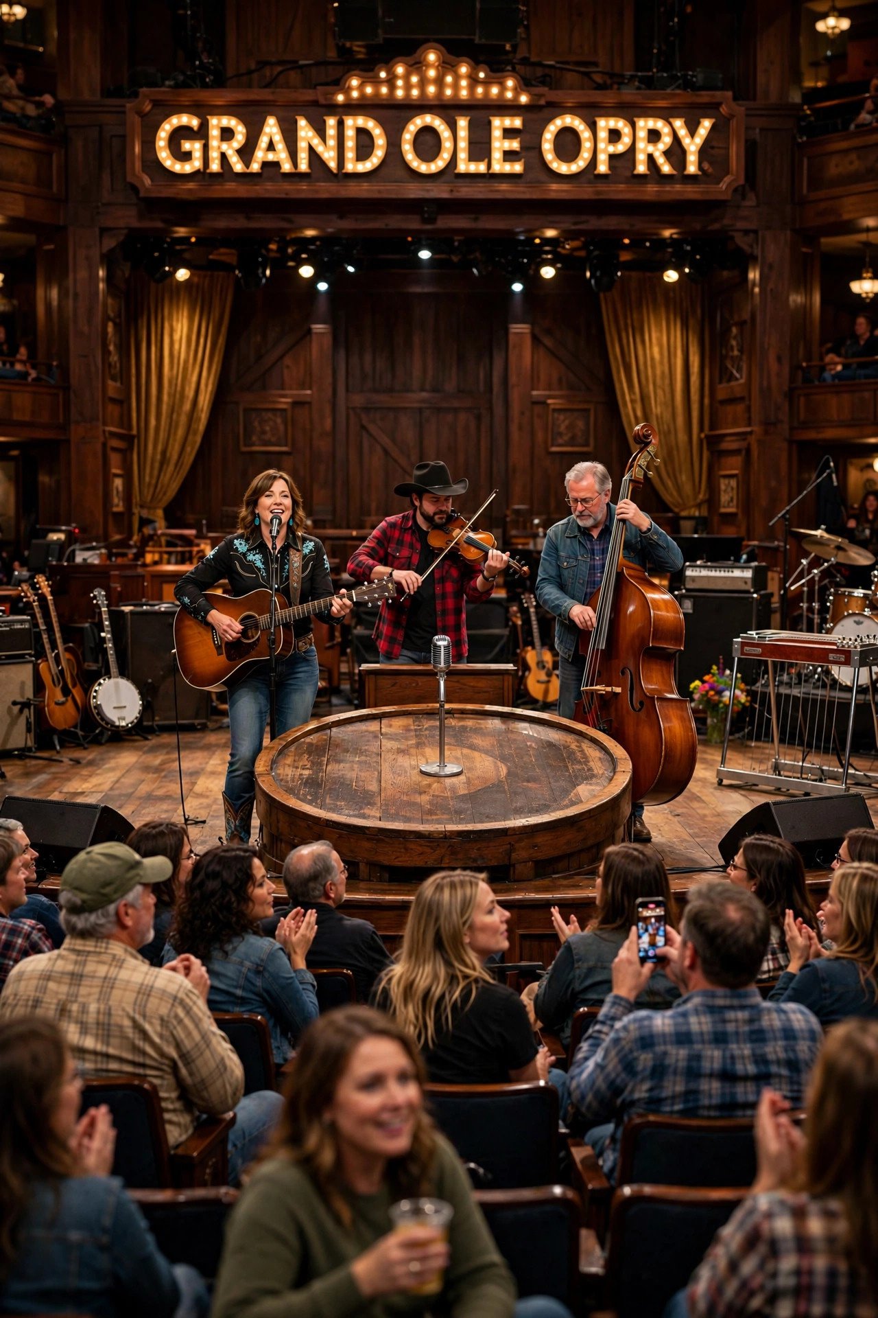 Grand Ole Opry stage with performers and audience