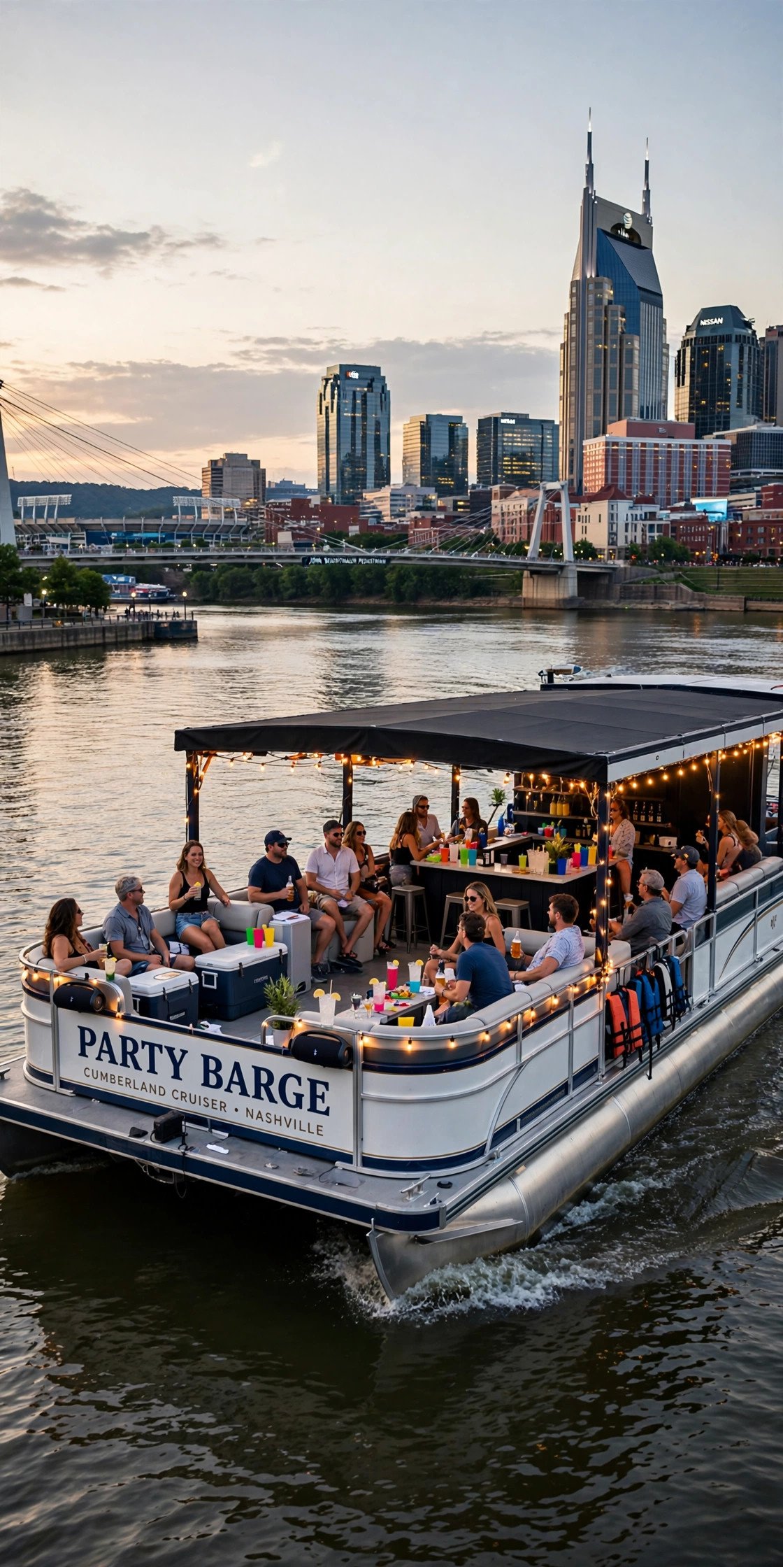 Party barge cruising the Cumberland River