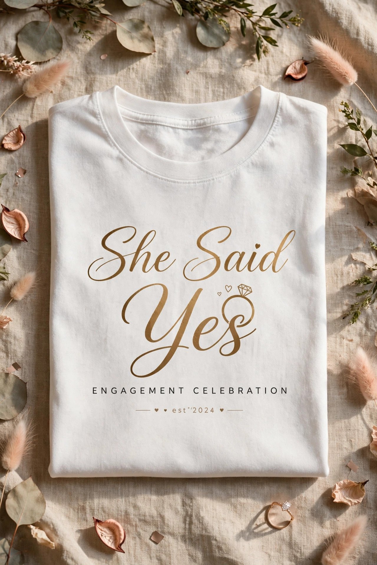 She Said Yes engagement celebration tee