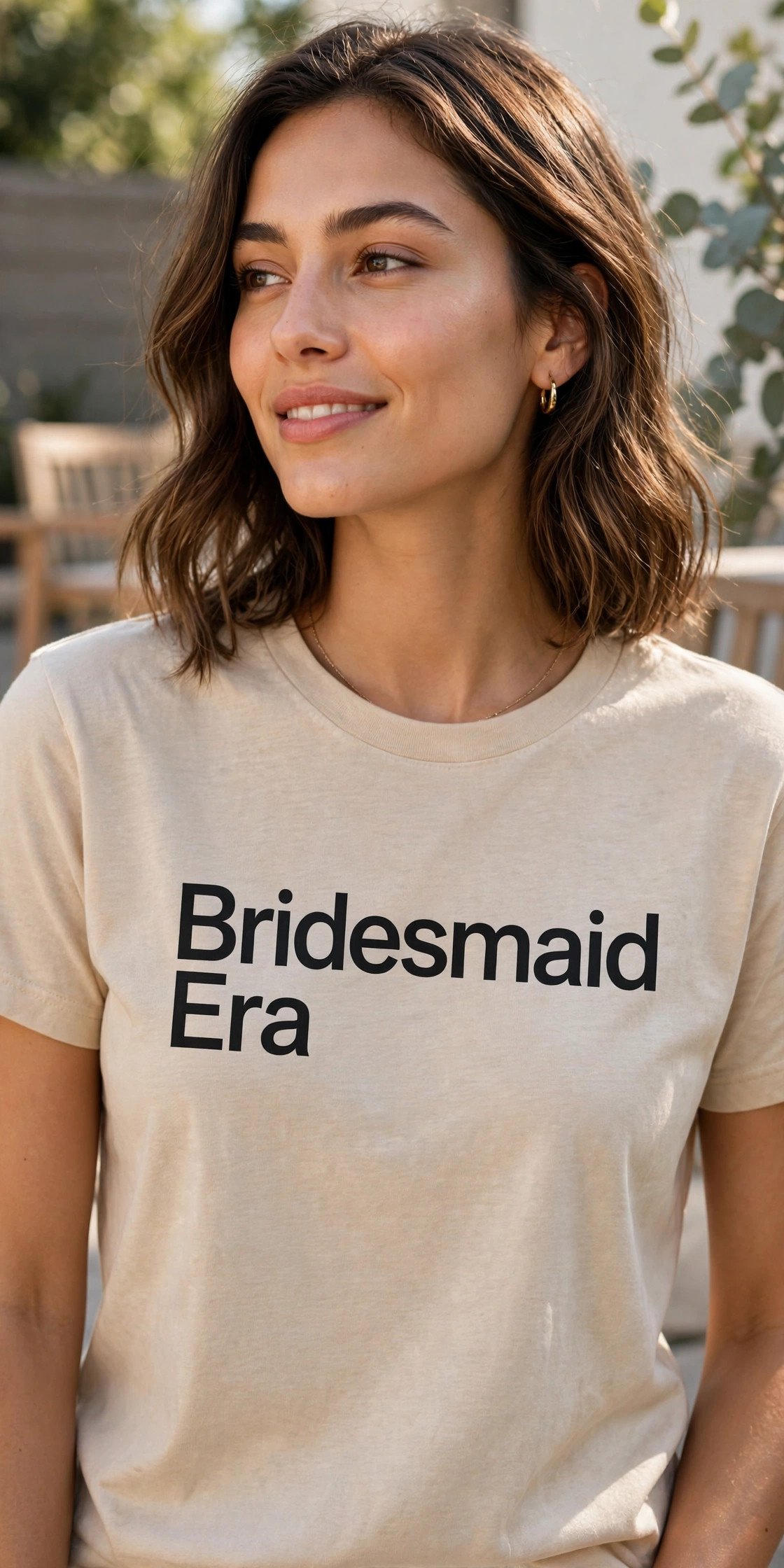 Trendy Bridesmaid Era tee in modern font