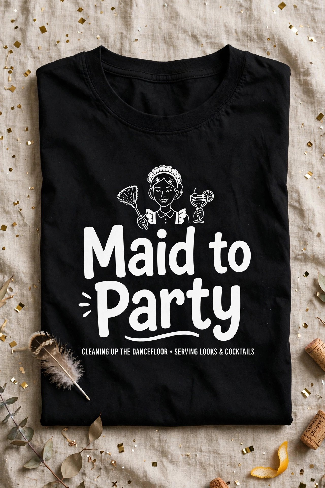 Maid to Party funny pun tee