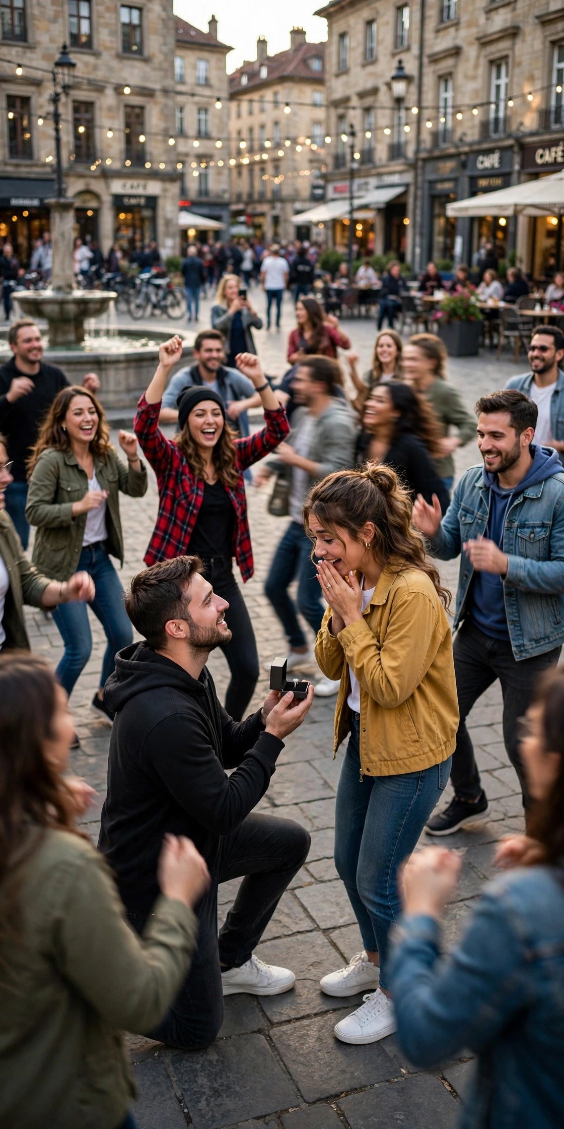 Flash mob dance proposal in a public square