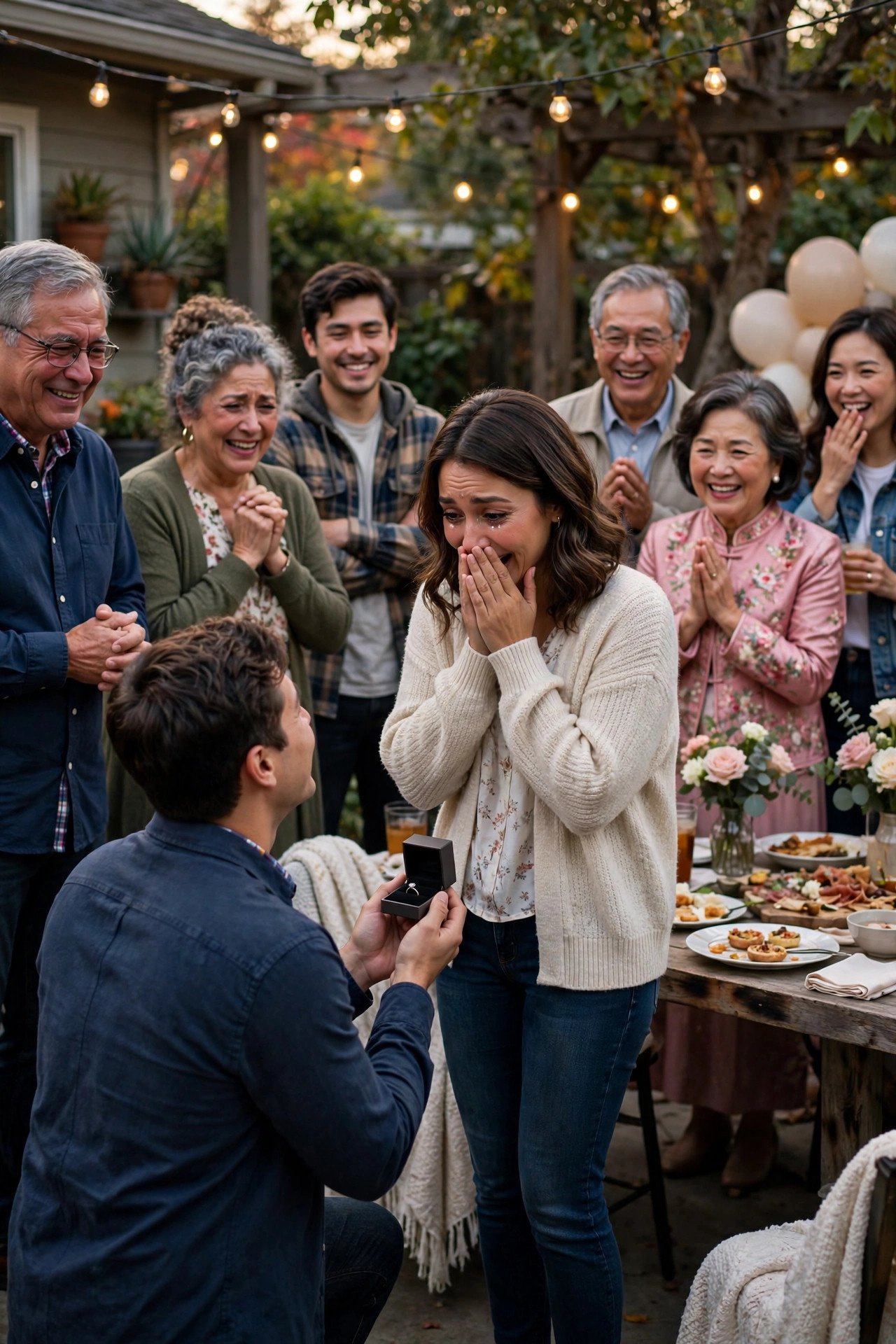 Proposal in front of both families at a gathering