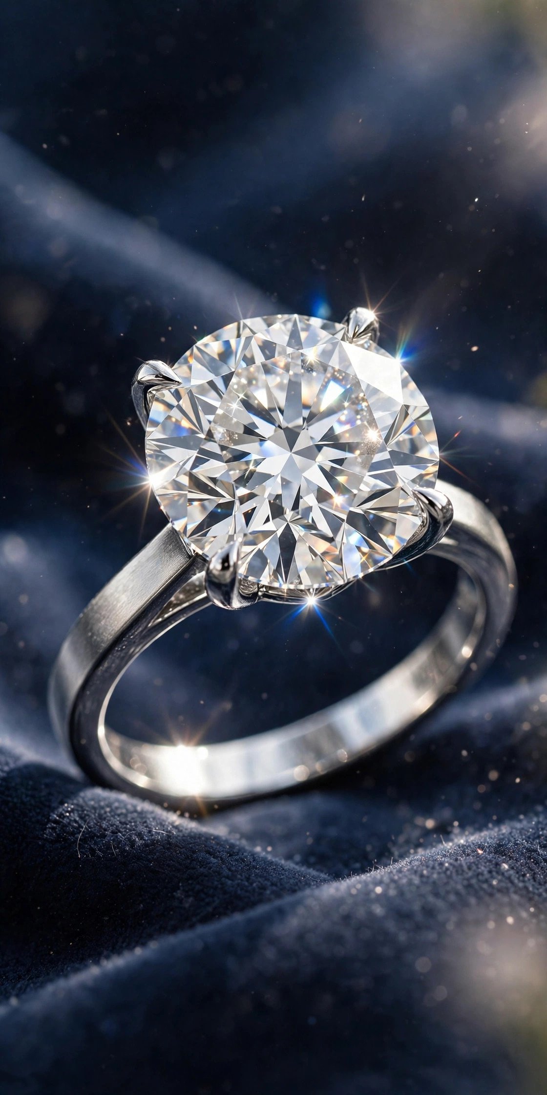 Brilliant lab-grown diamond ring sparkling