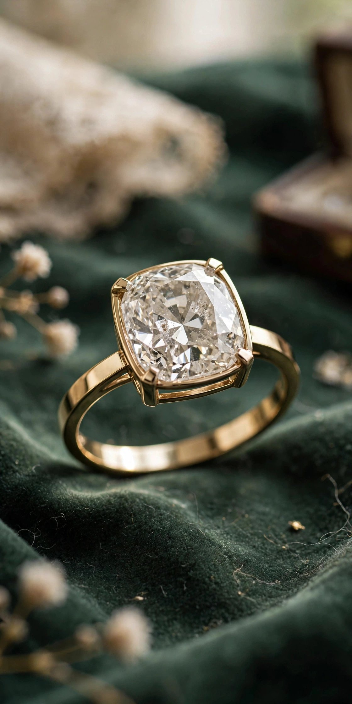 Vintage heirloom diamond reset in modern gold setting