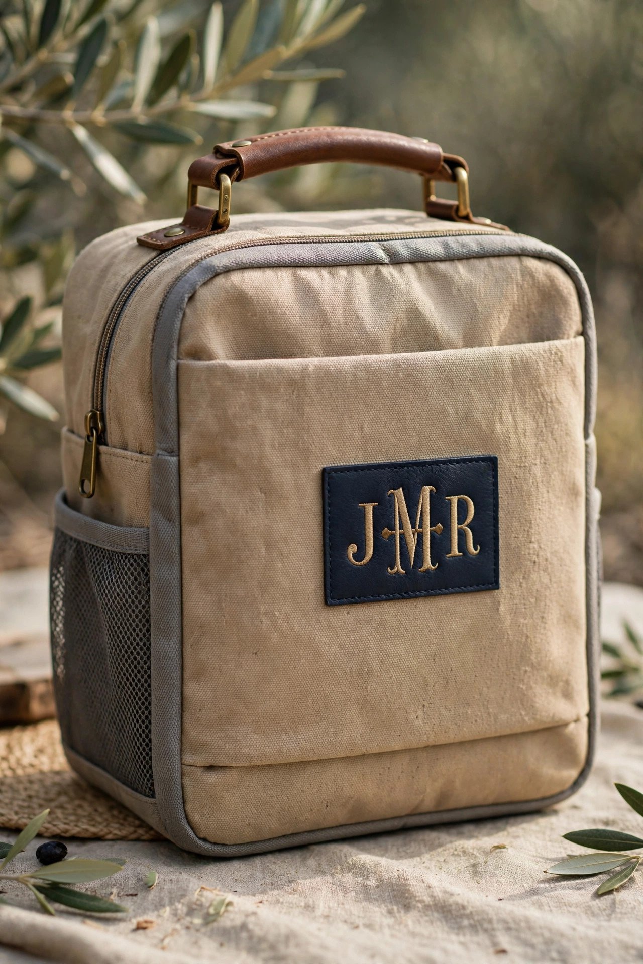 Personalized soft cooler with monogram