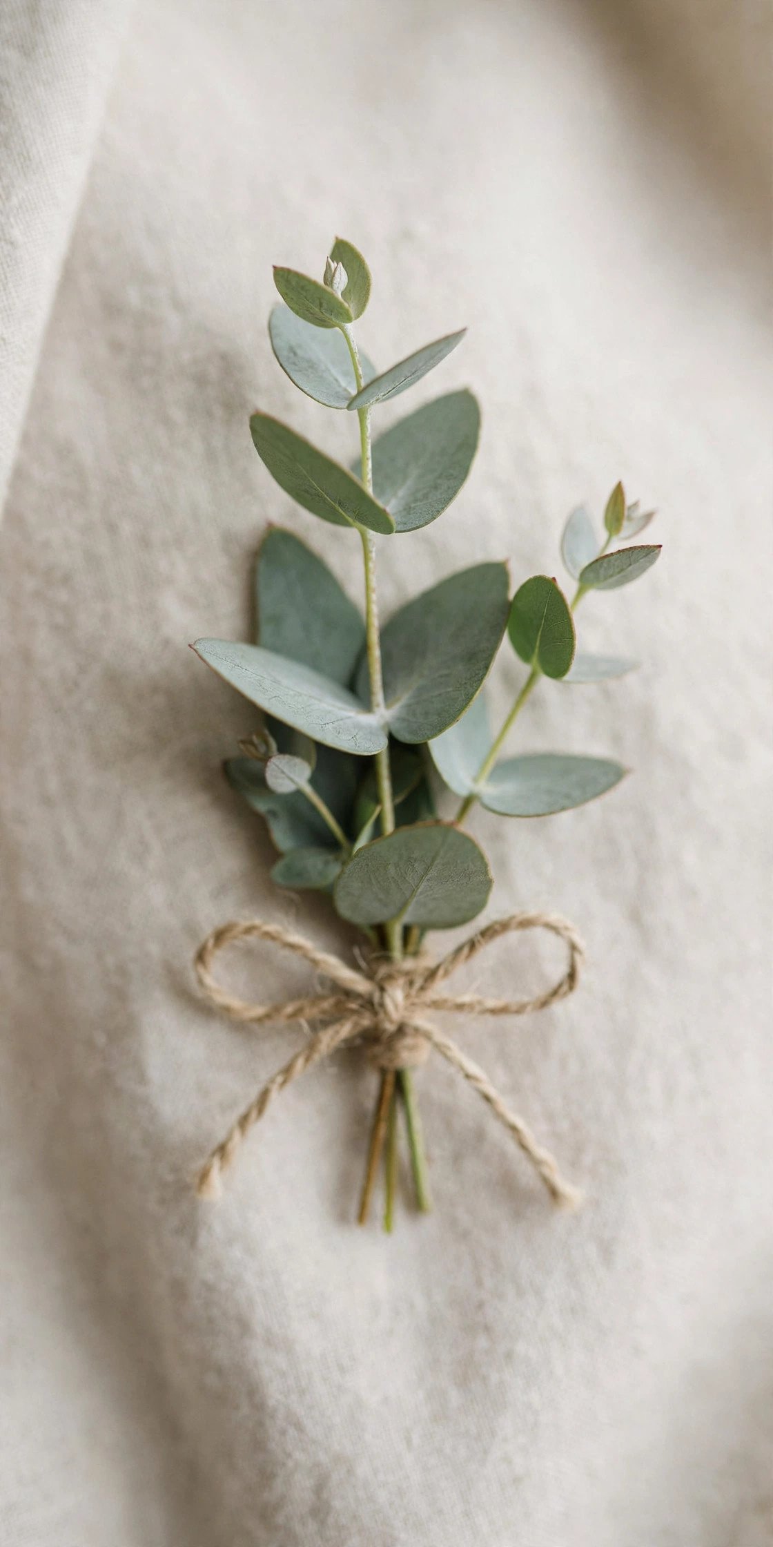 Minimalist eucalyptus sprig boutonniere