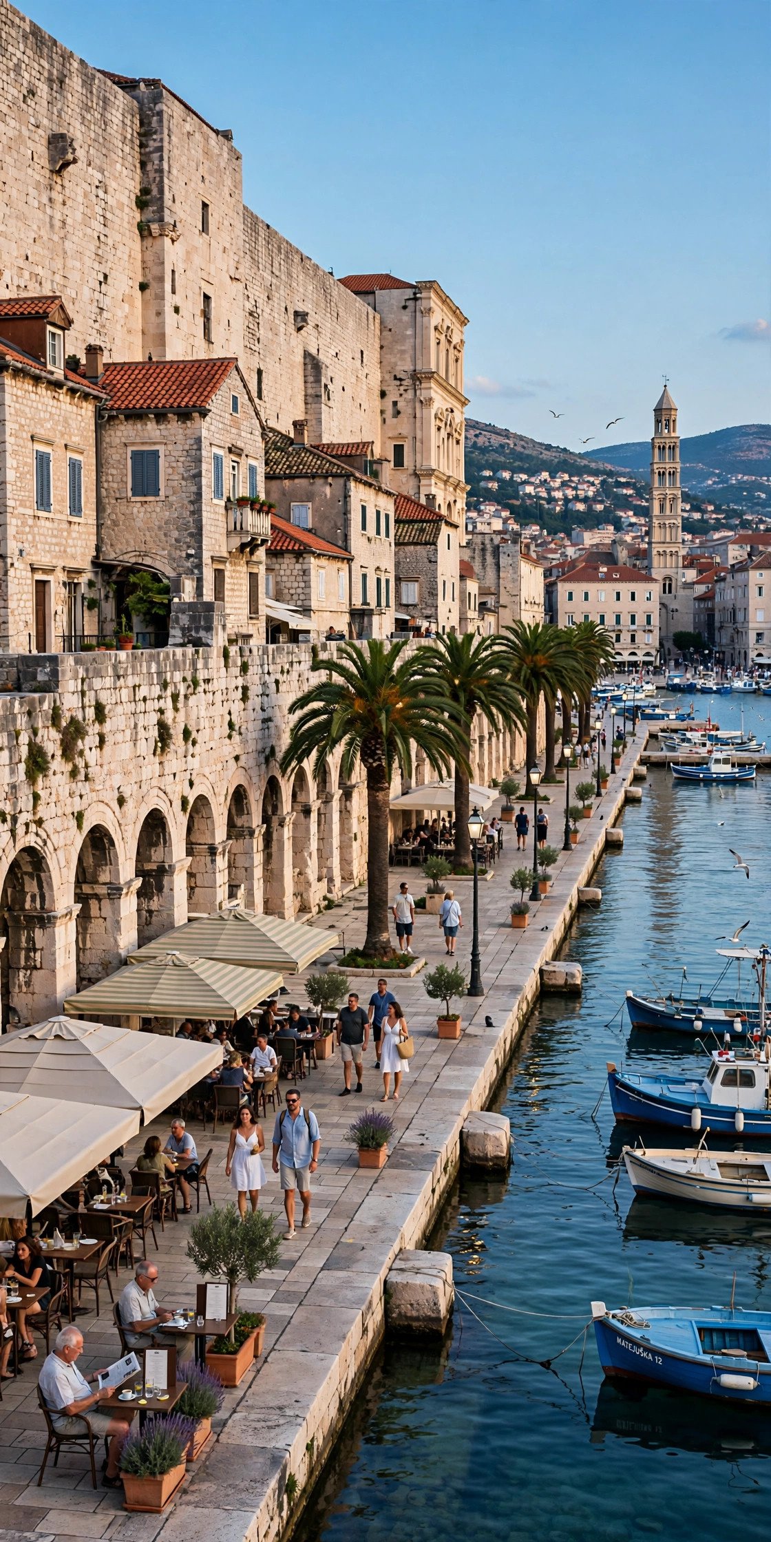 Diocletian's Palace waterfront in Split Croatia