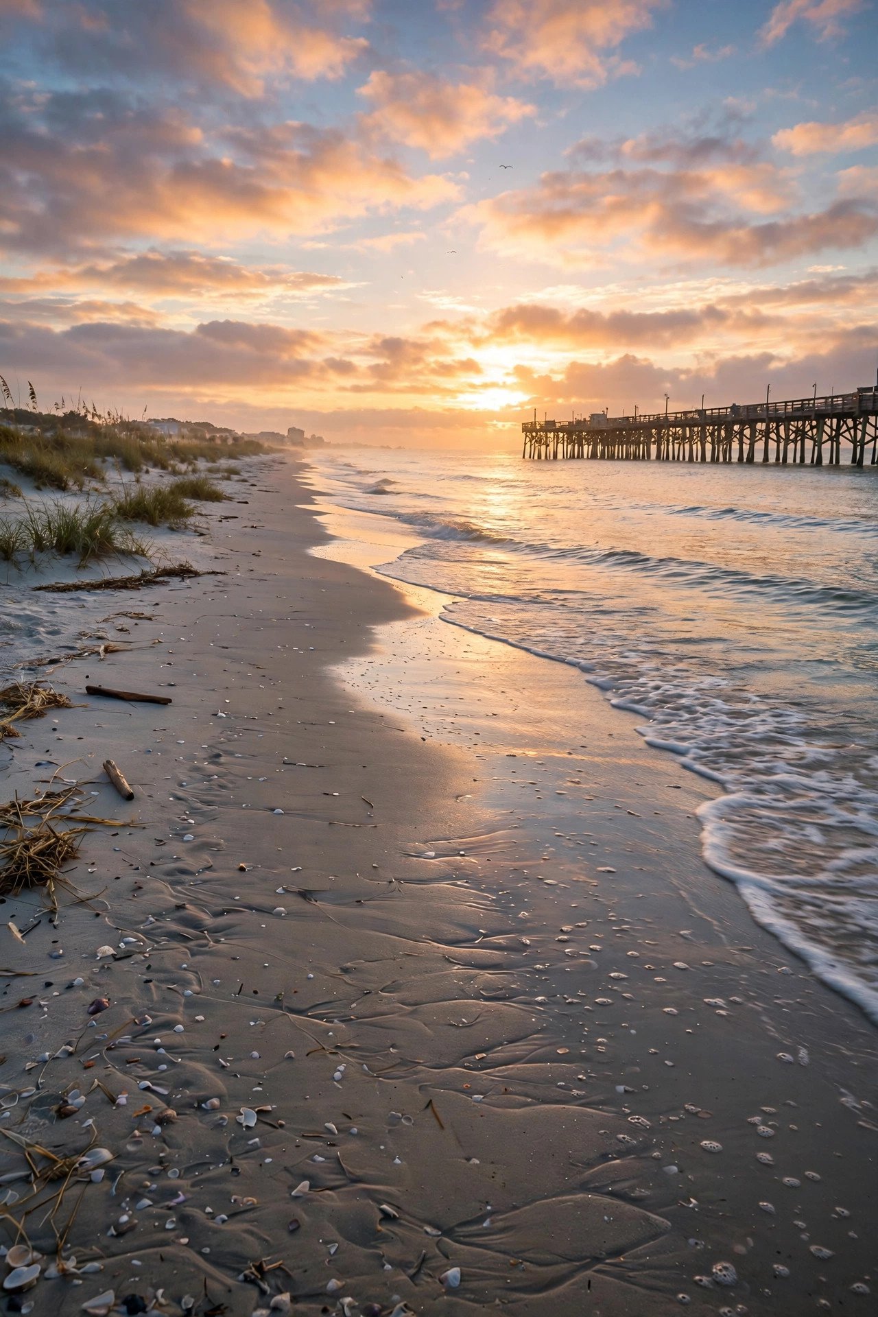 Myrtle Beach shoreline at sunrise