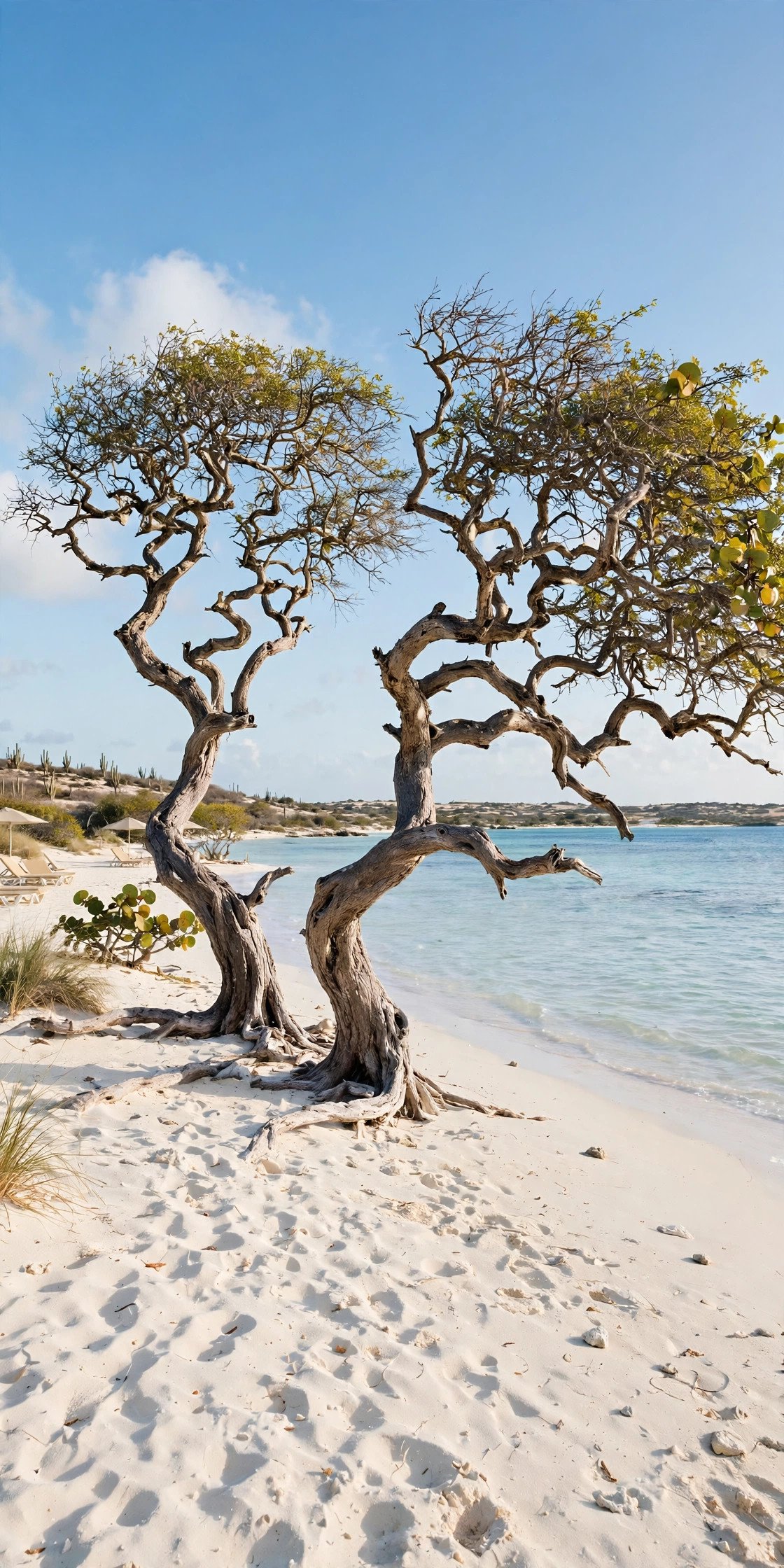 Eagle Beach with divi-divi trees in Aruba
