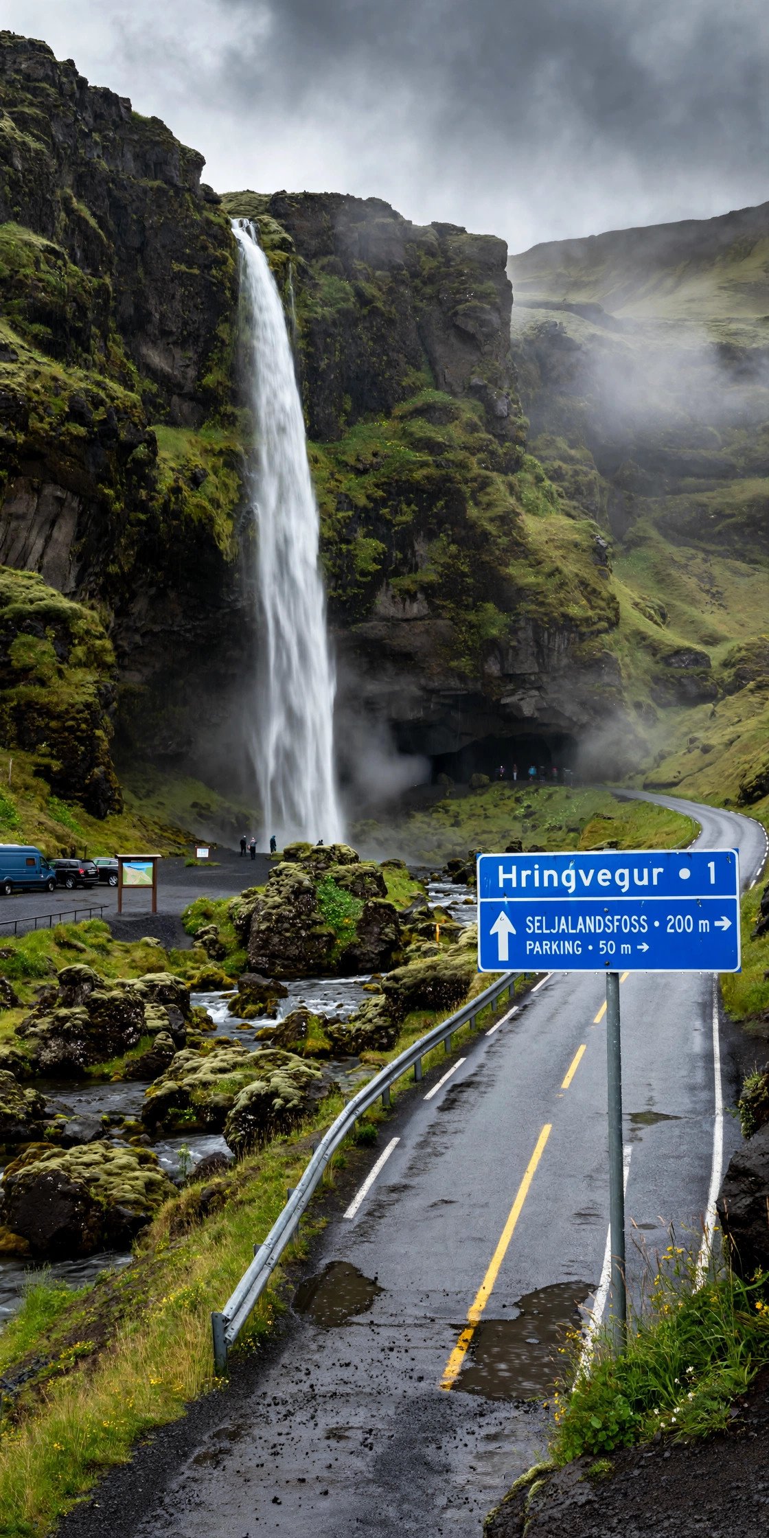 Waterfall along Iceland Ring Road