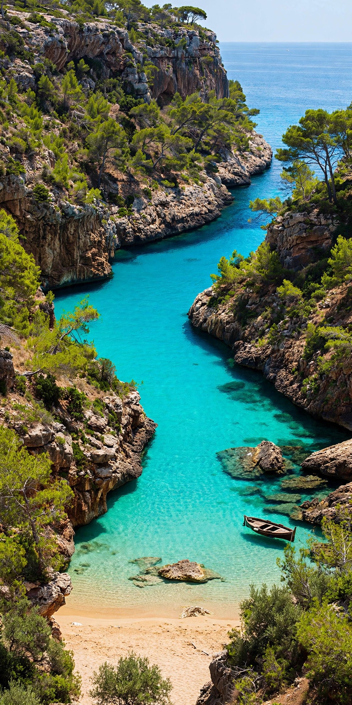 Cala cove with turquoise water in Mallorca
