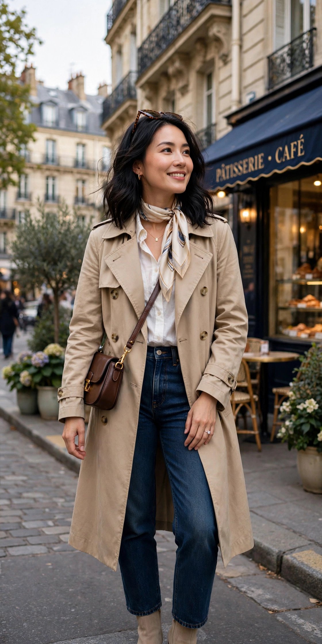 Chic city outfit for honeymoon sightseeing