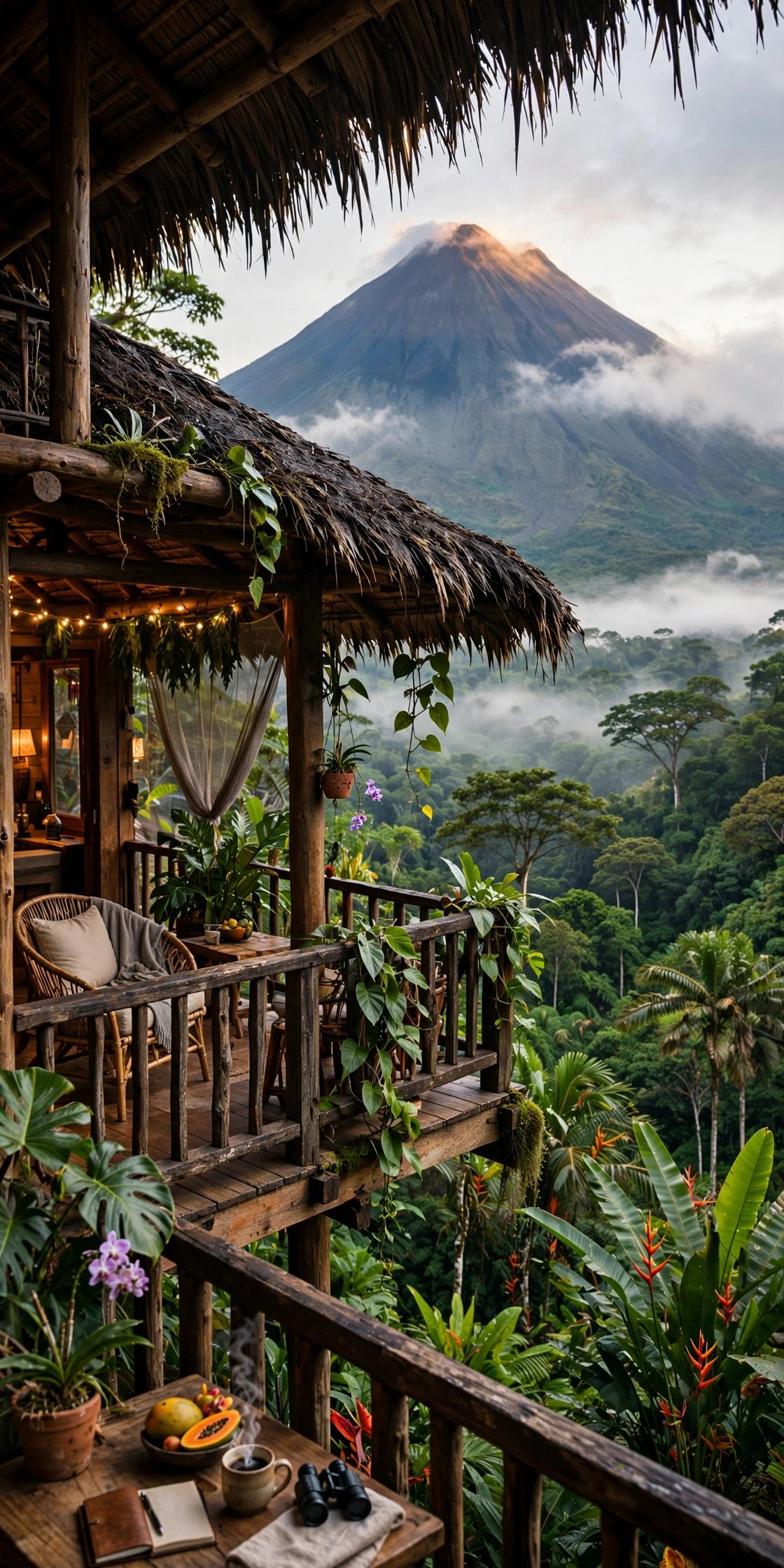 Rainforest lodge with volcano view Costa Rica