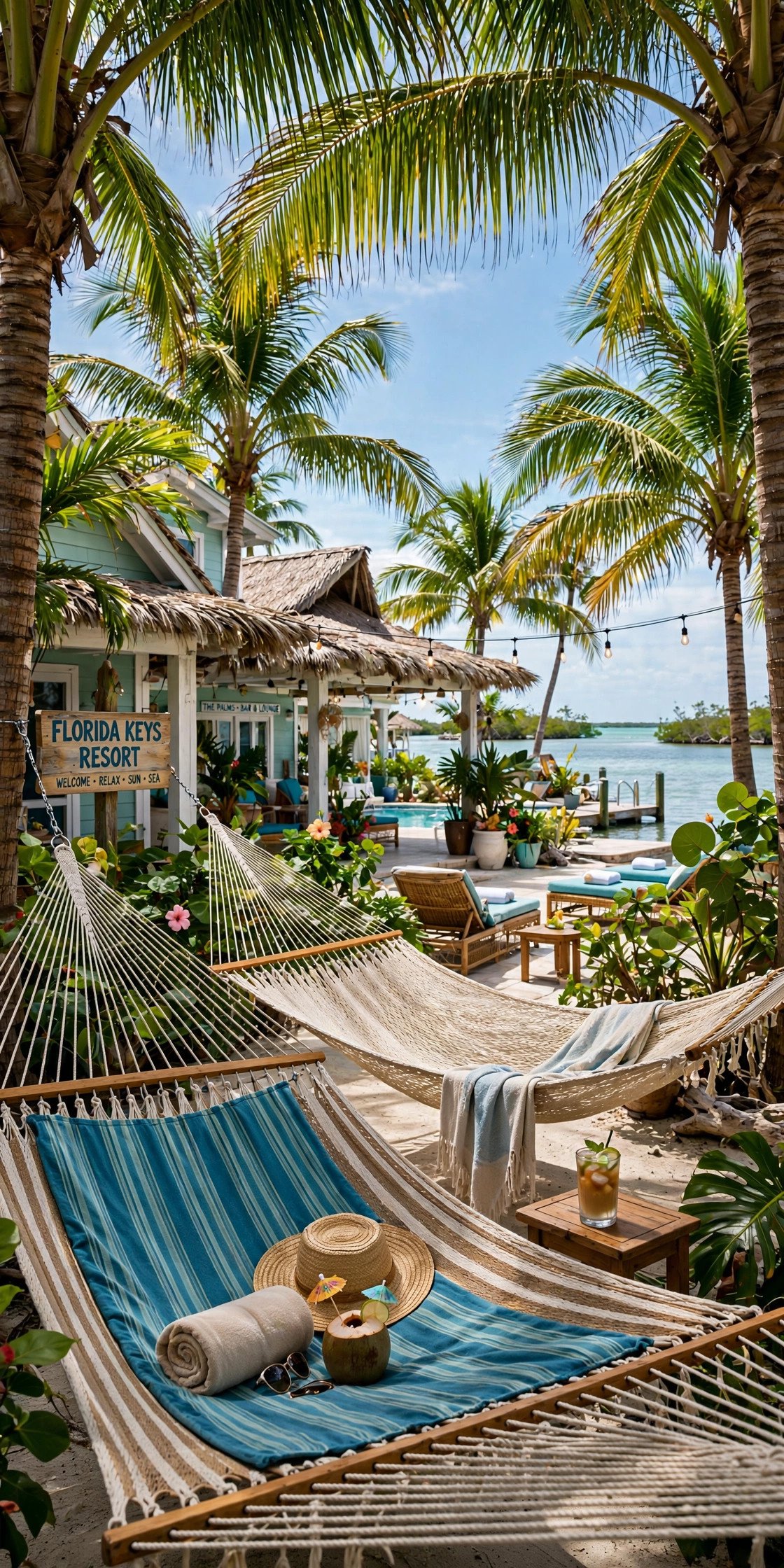 Florida Keys resort with palm hammocks