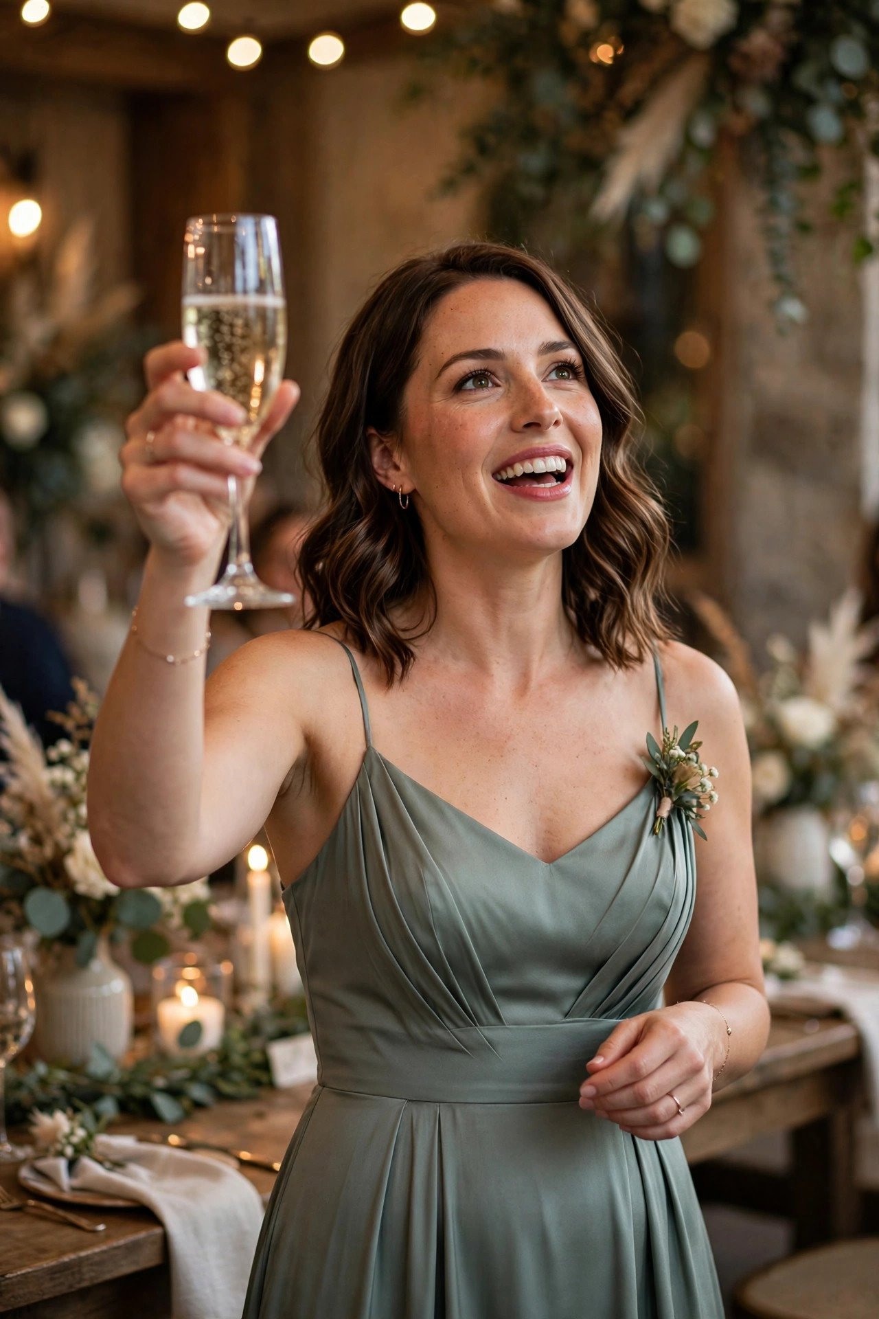 Maid of honor giving toast