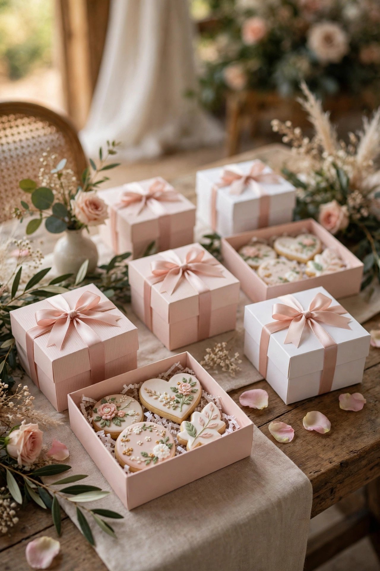 Cookie Gift Boxes on display at a 2027 wedding