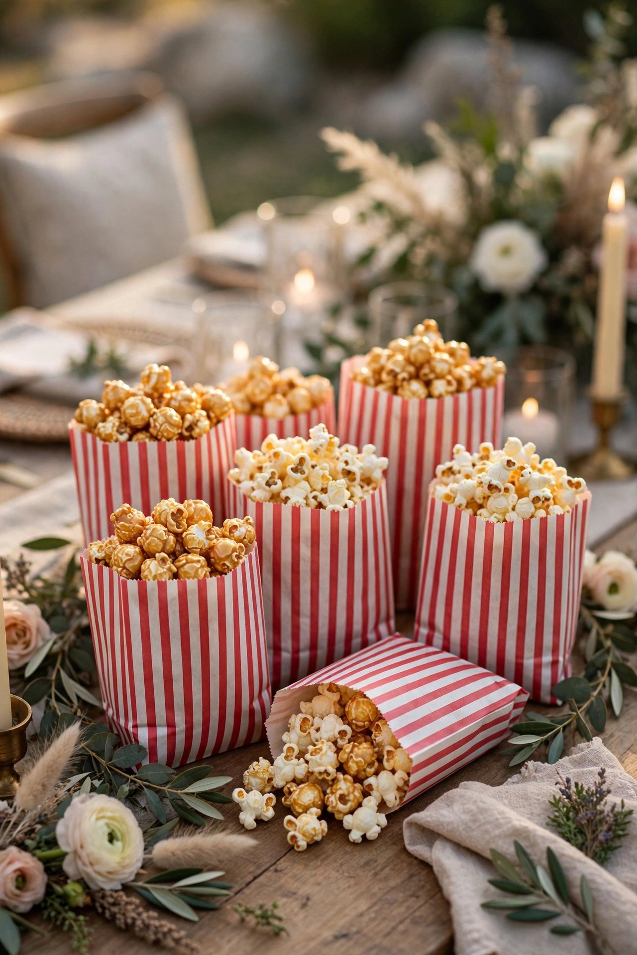 Gourmet Popcorn Bags at a beautifully styled 2027 wedding