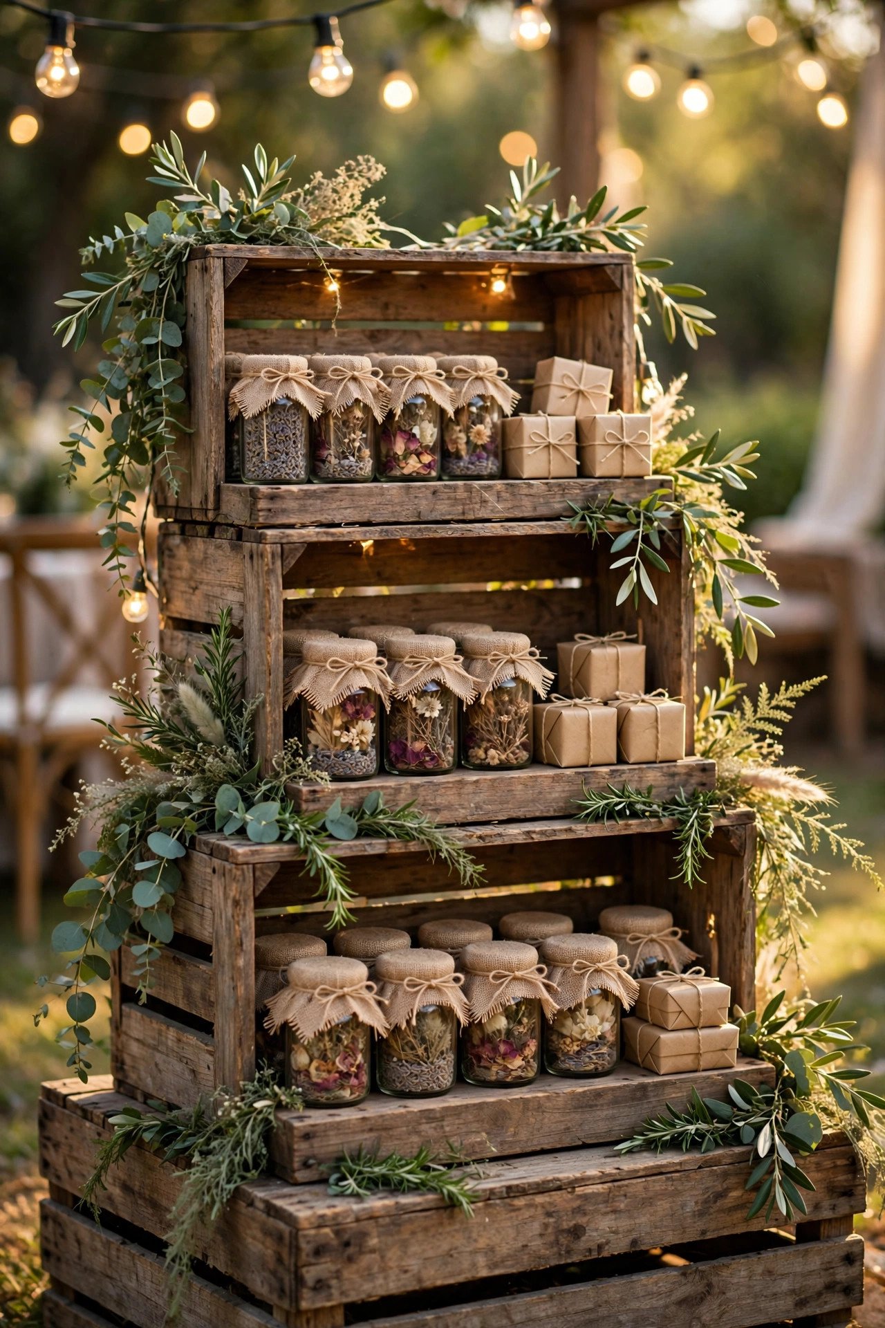 Rustic Wooden Crate Display on display at a 2027 wedding
