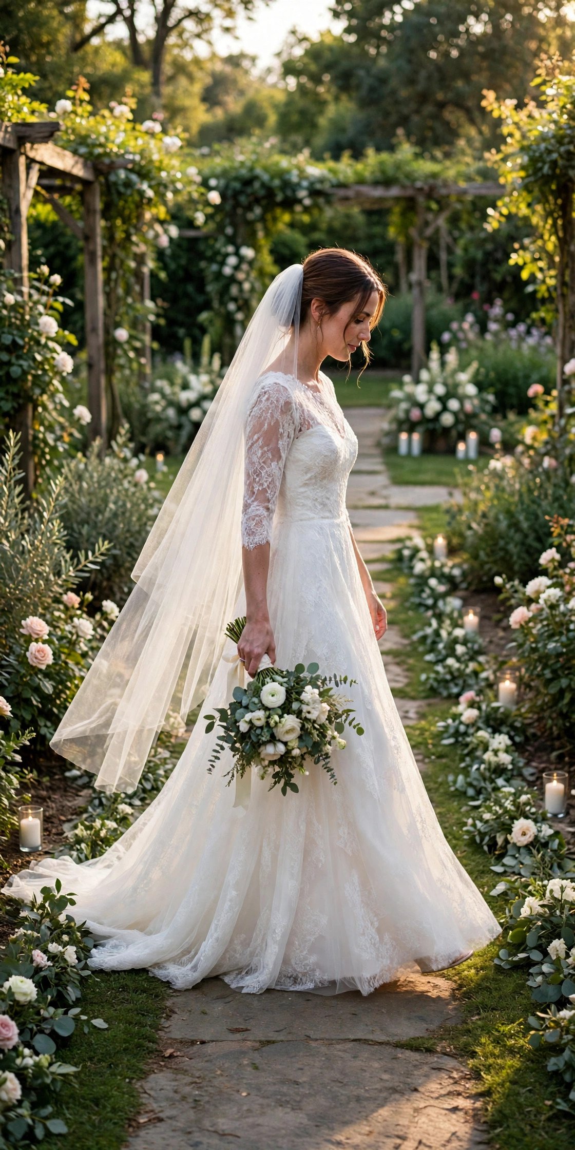 Waltz Length Veil on display at a 2027 wedding