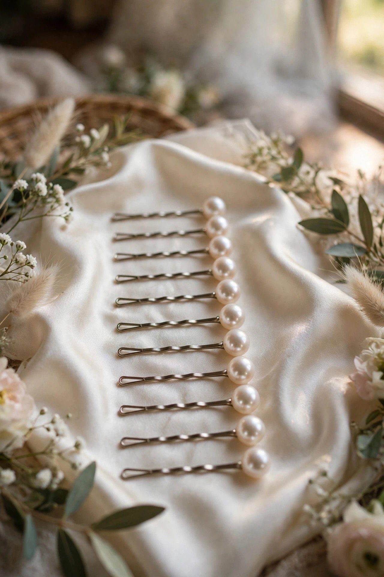 Pearl Bobby Pins on display at a 2027 wedding