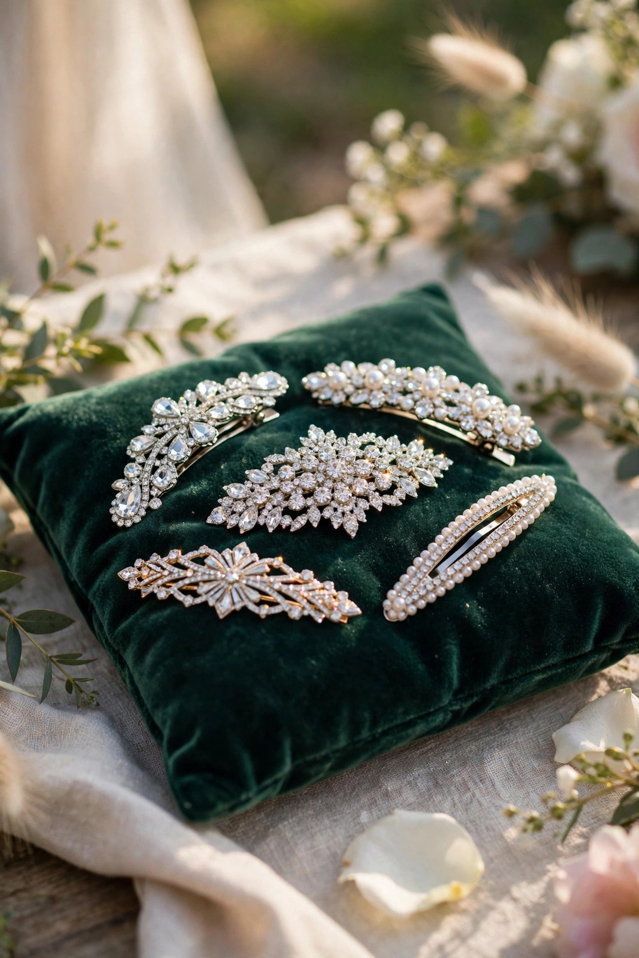Rhinestone Barrettes on display at a 2027 wedding