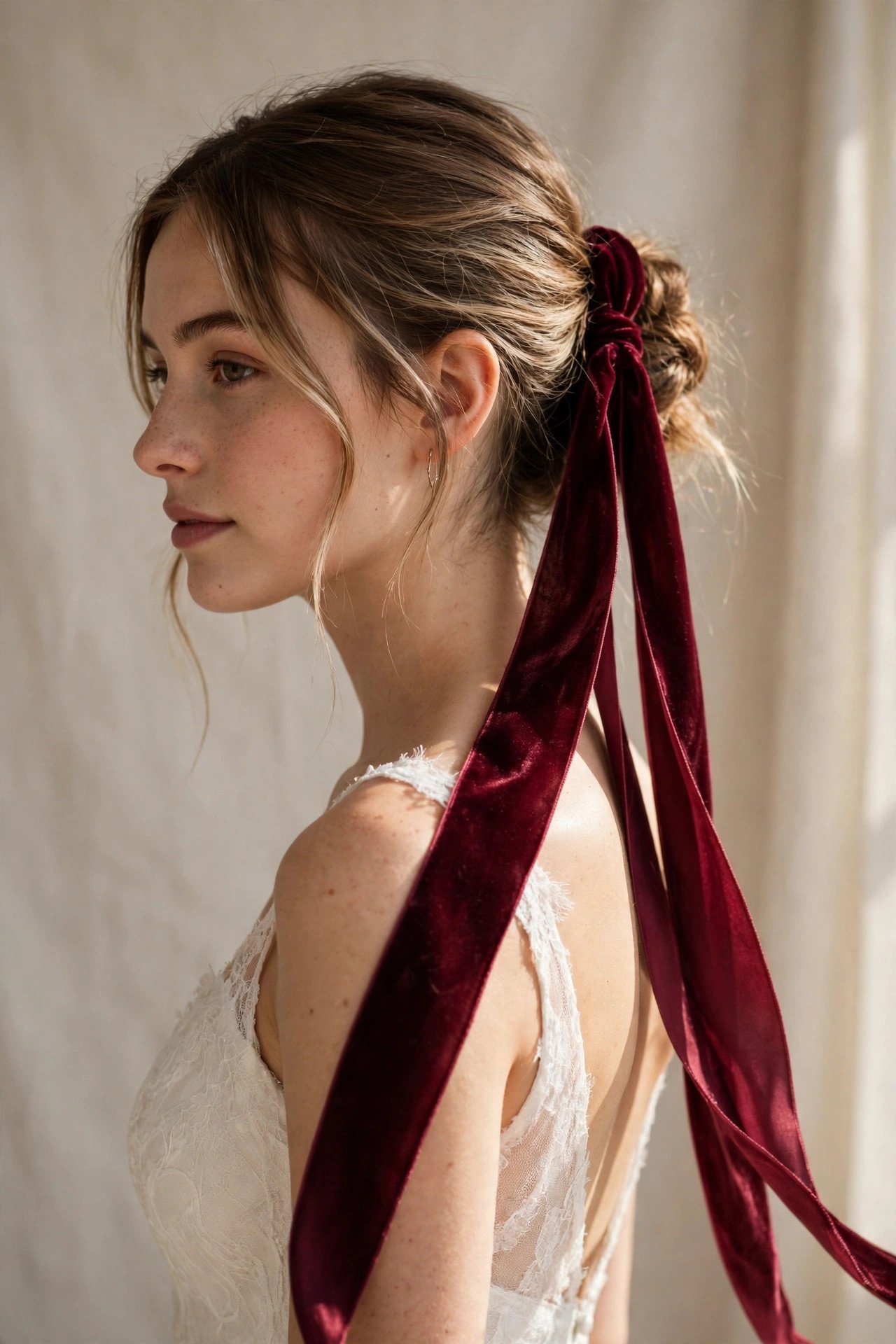 Velvet Ribbon Tie styled for a modern 2027 wedding day