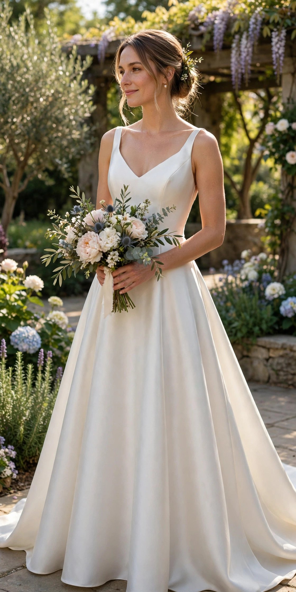 Bride showcasing 25 a-line bridal gowns inspiration for a 2027 wedding