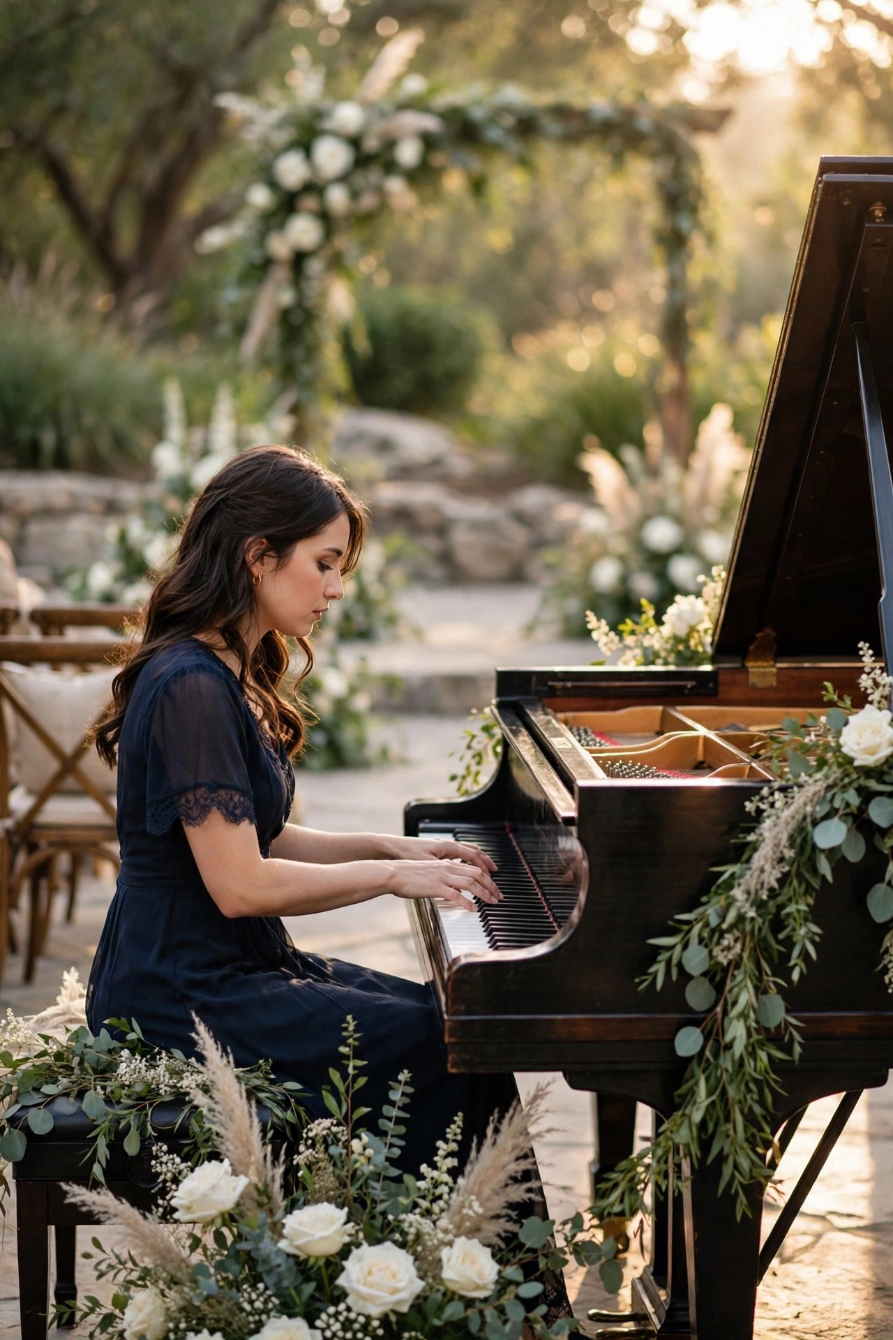 Wedding ceremony musicians performing River Flows in You