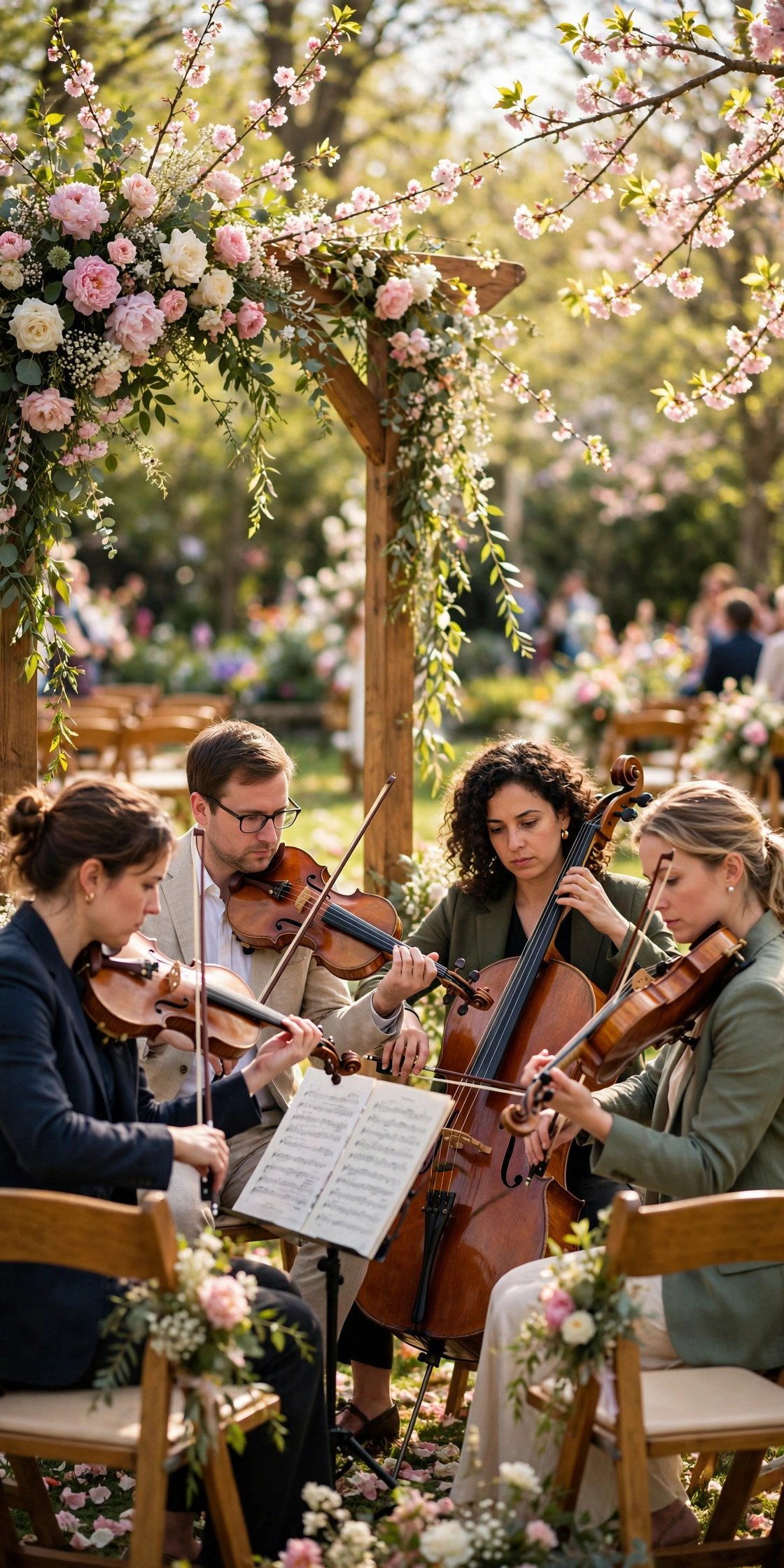 Wedding ceremony musicians performing Spring from The Four Seasons