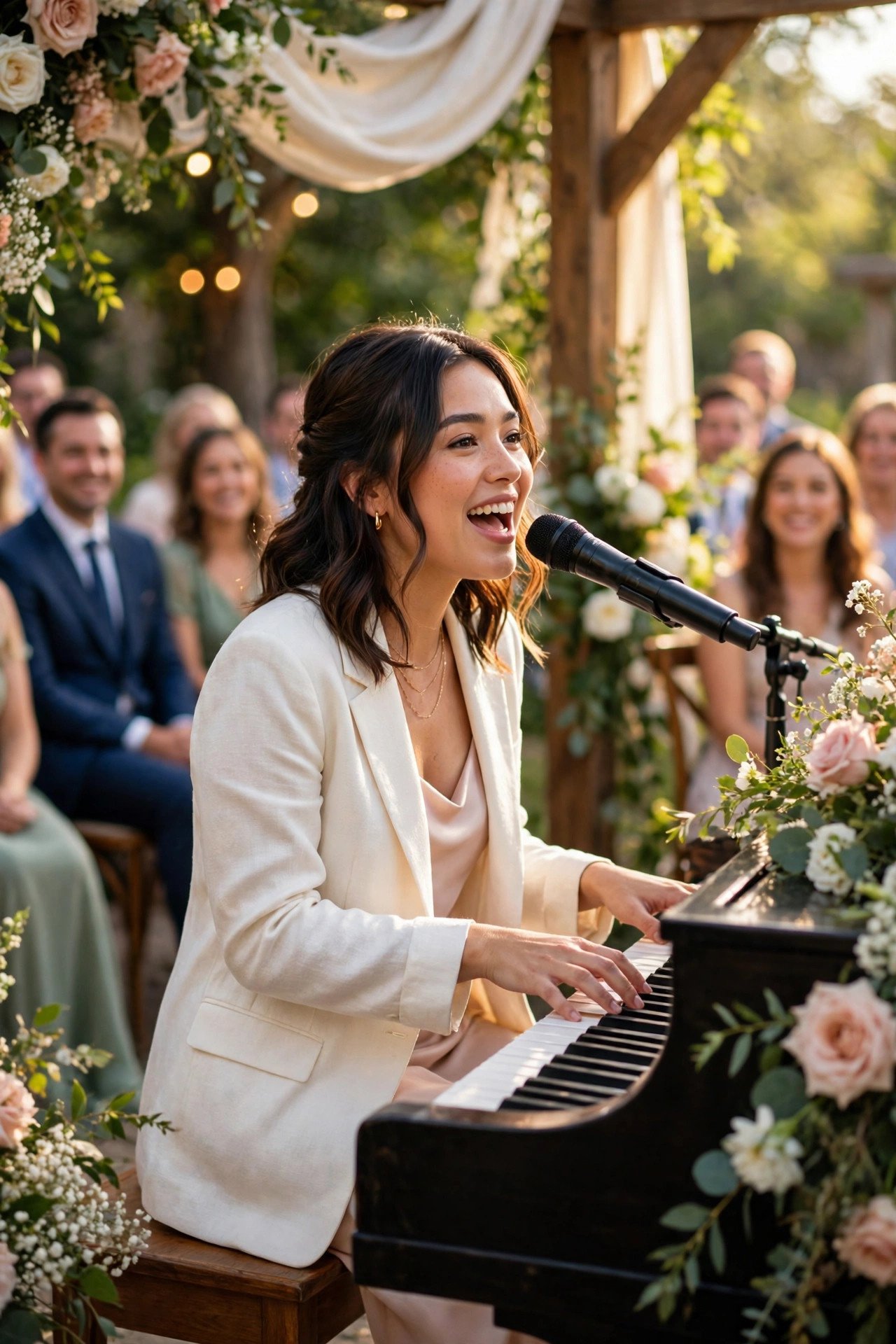 Wedding ceremony musicians performing I Choose You