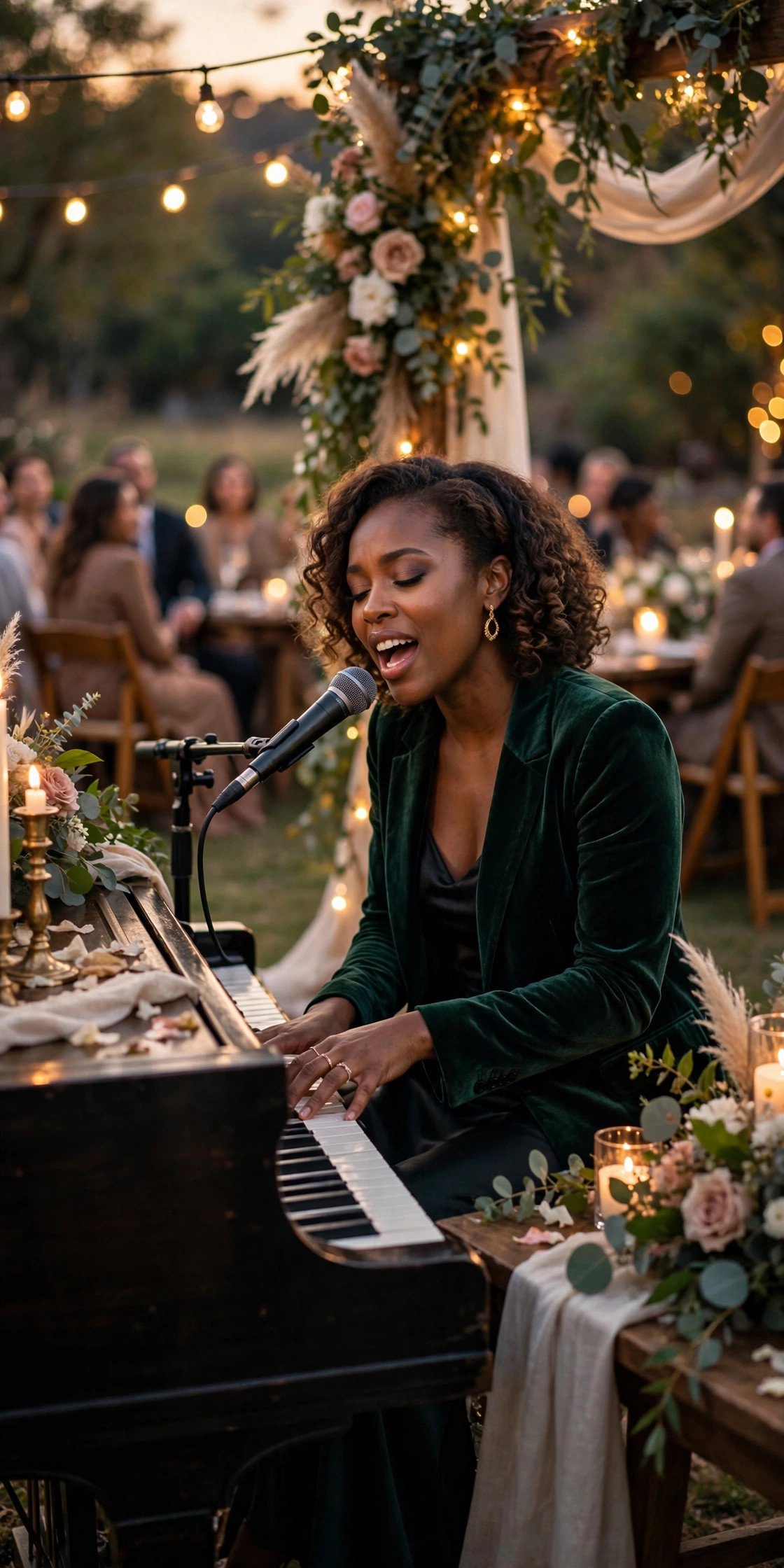 Wedding ceremony musicians performing Conversations in the Dark