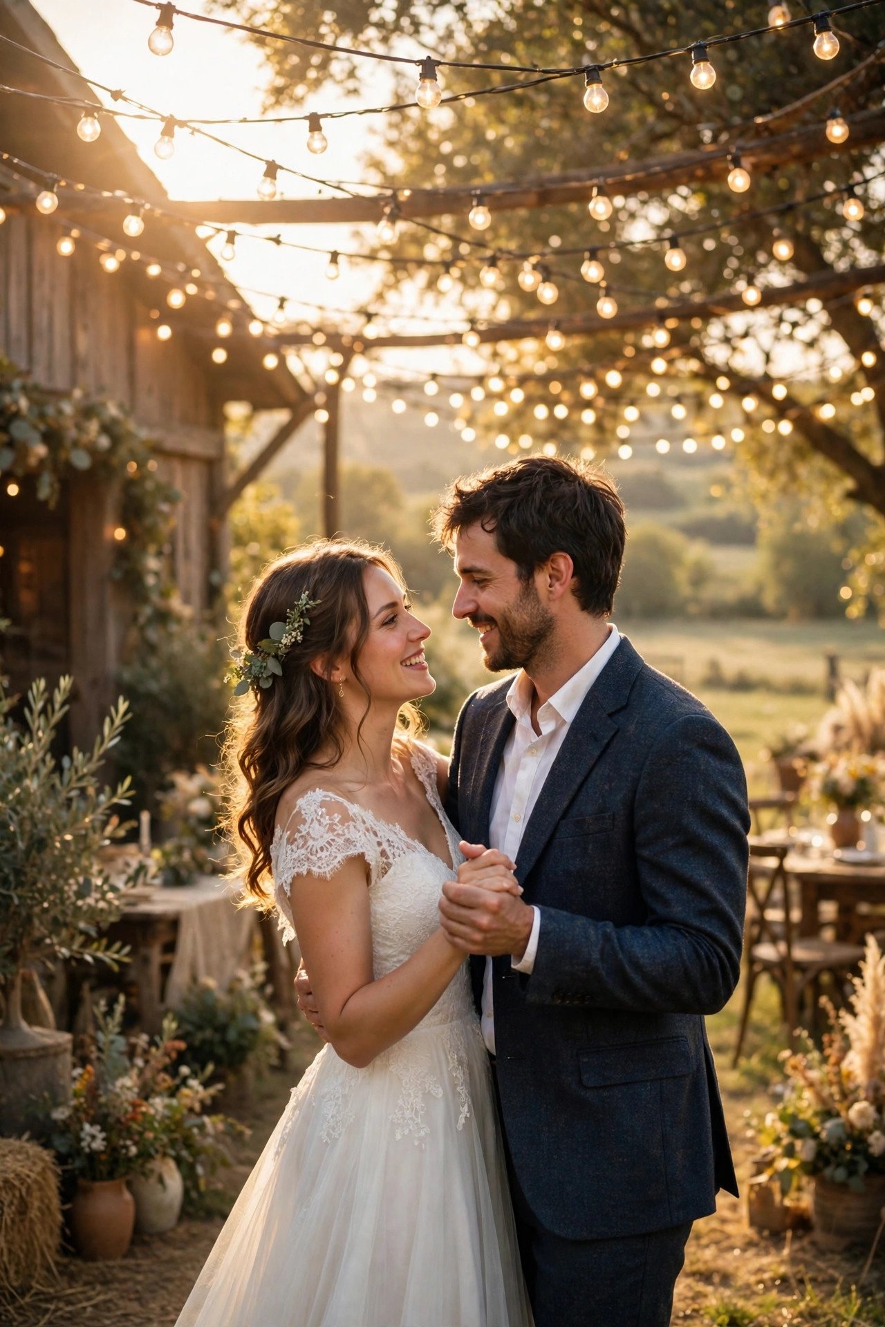 Couple sharing their first dance to Heaven