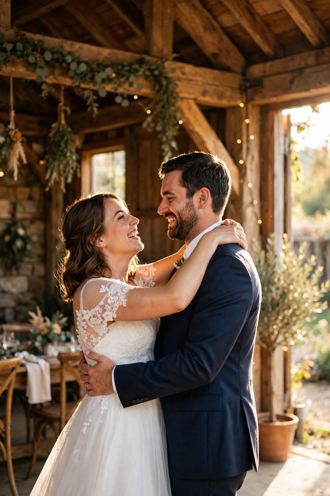 Couple sharing their first dance to Joy of My Life