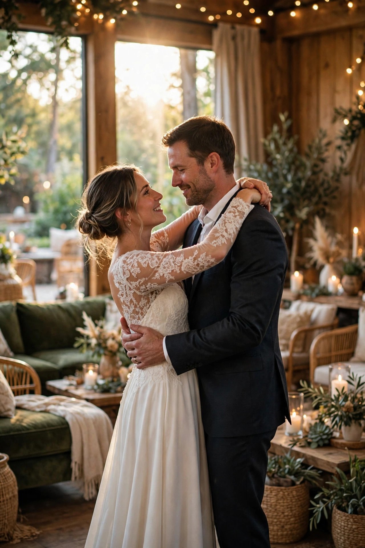 Couple sharing their first dance to Beyond