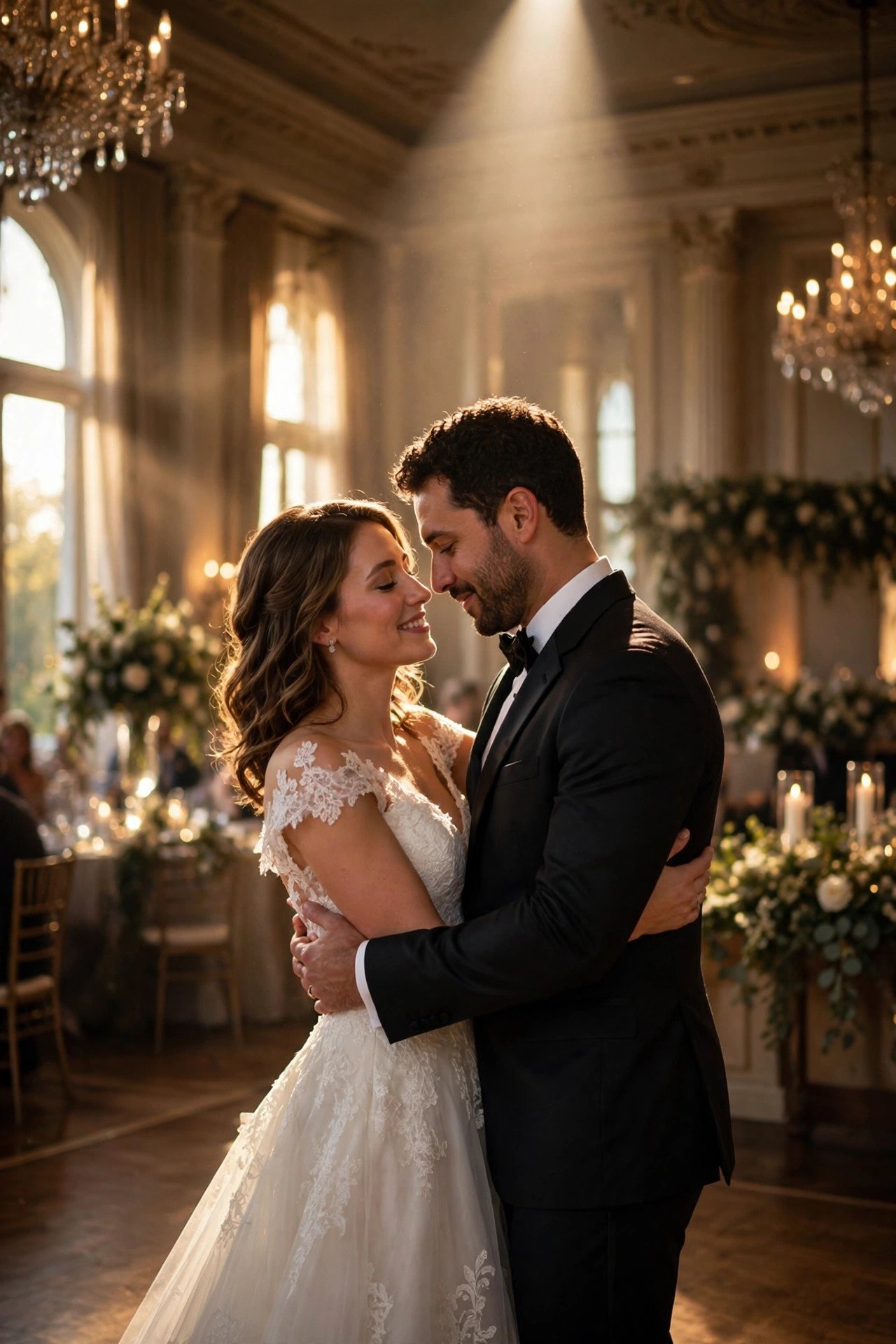 Couple sharing their first dance to Love Me Like You Do