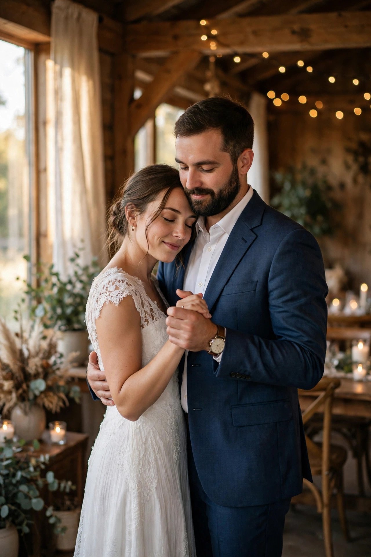 Couple sharing their first dance to Come Away with Me