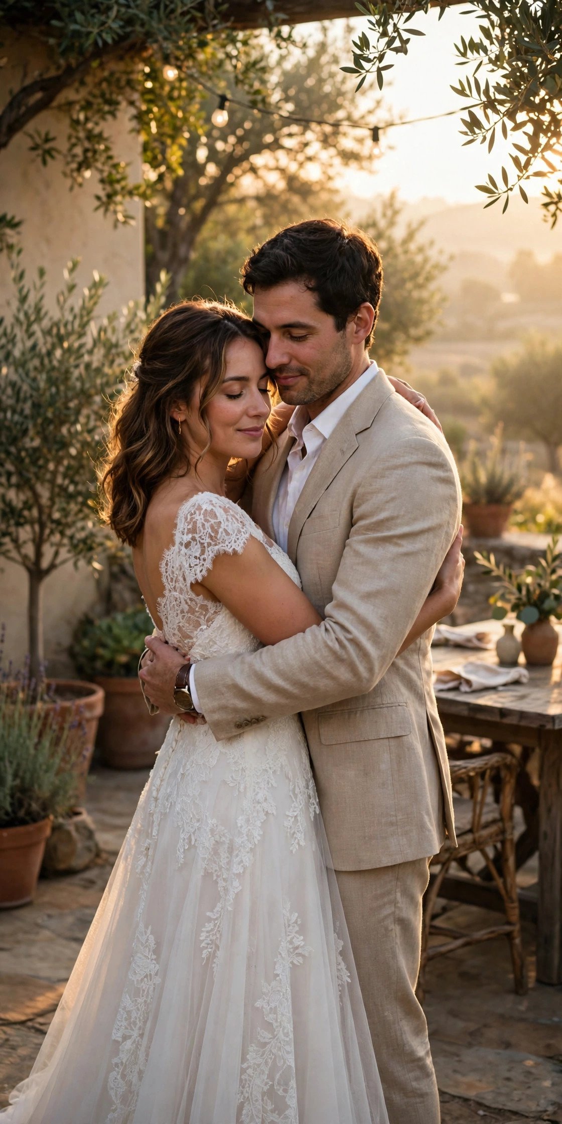 Couple sharing their first dance to First Day of My Life