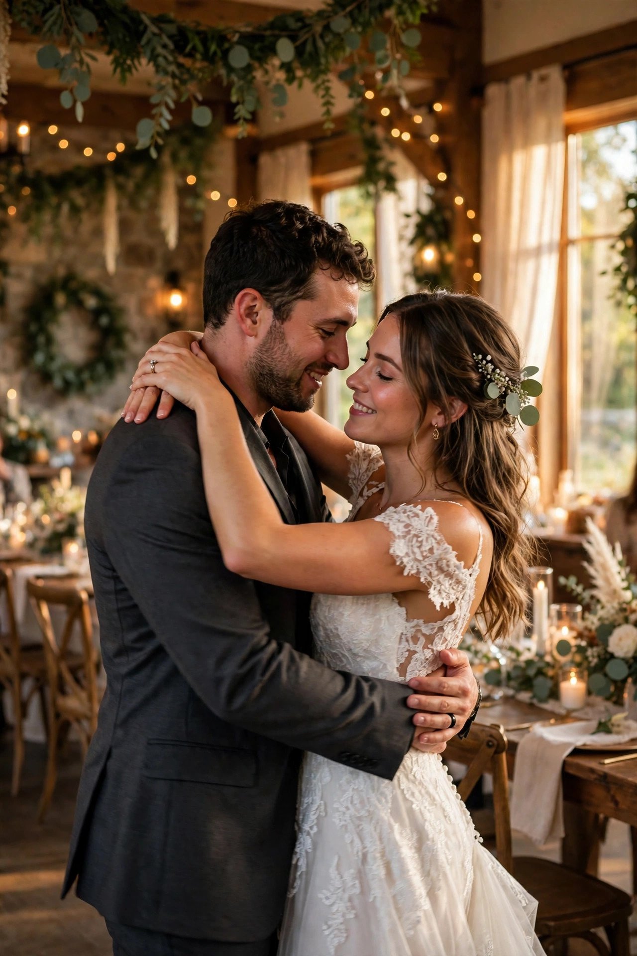Couple sharing their first dance to You and Me