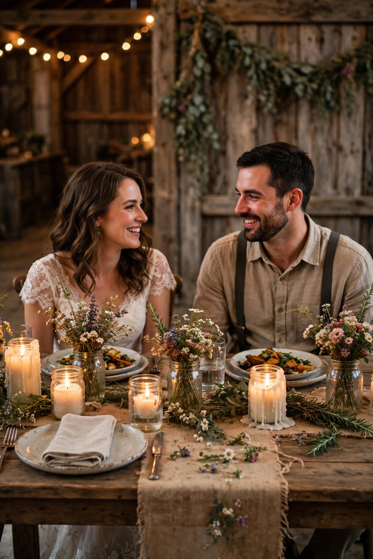 Rustic Farm Table for Two — sweetheart table styling inspiration