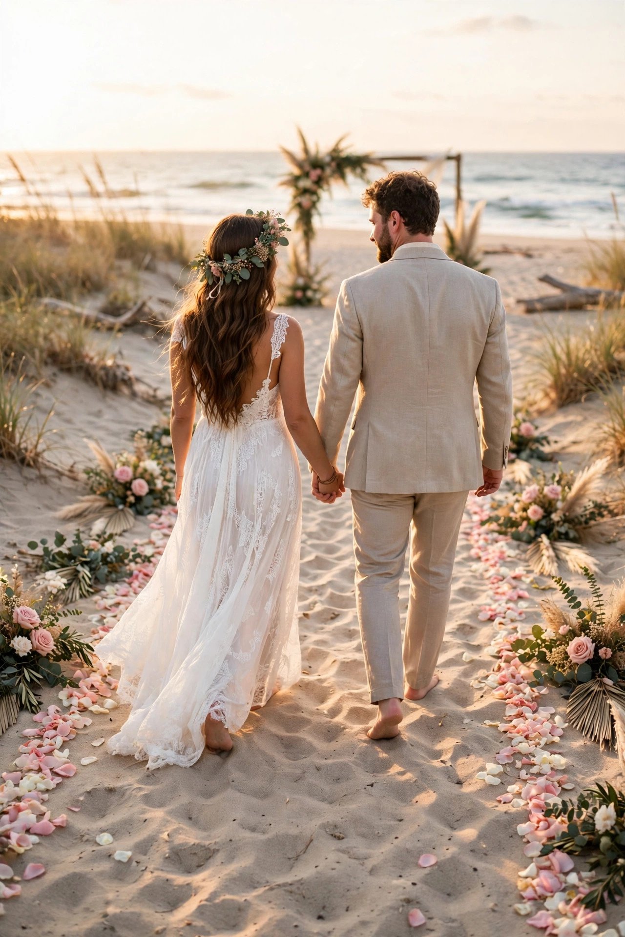 Barefoot Sand Ceremony Aisle at a 2027 wedding celebration