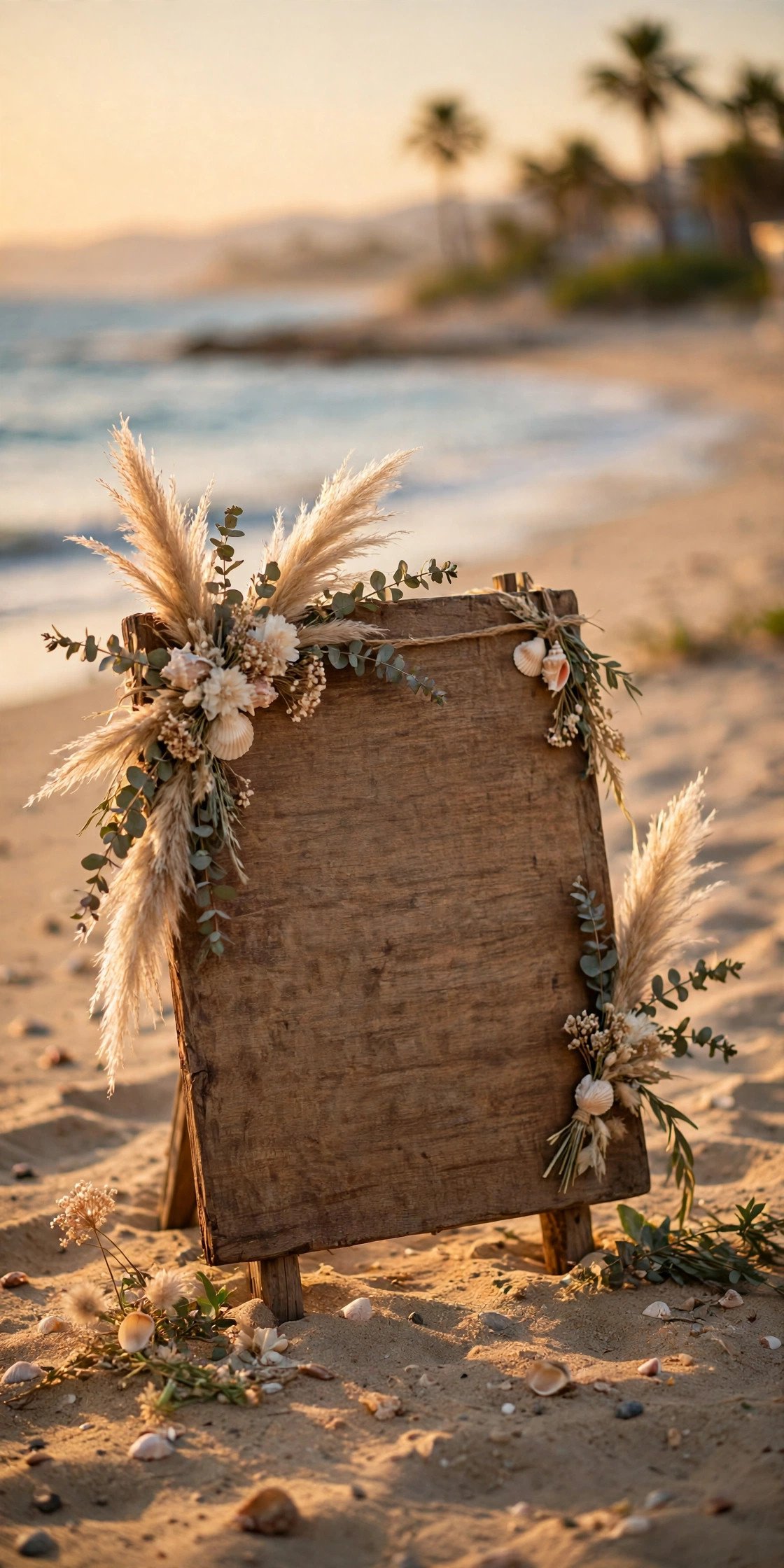 Beach Signage Welcome Board at a 2027 wedding celebration